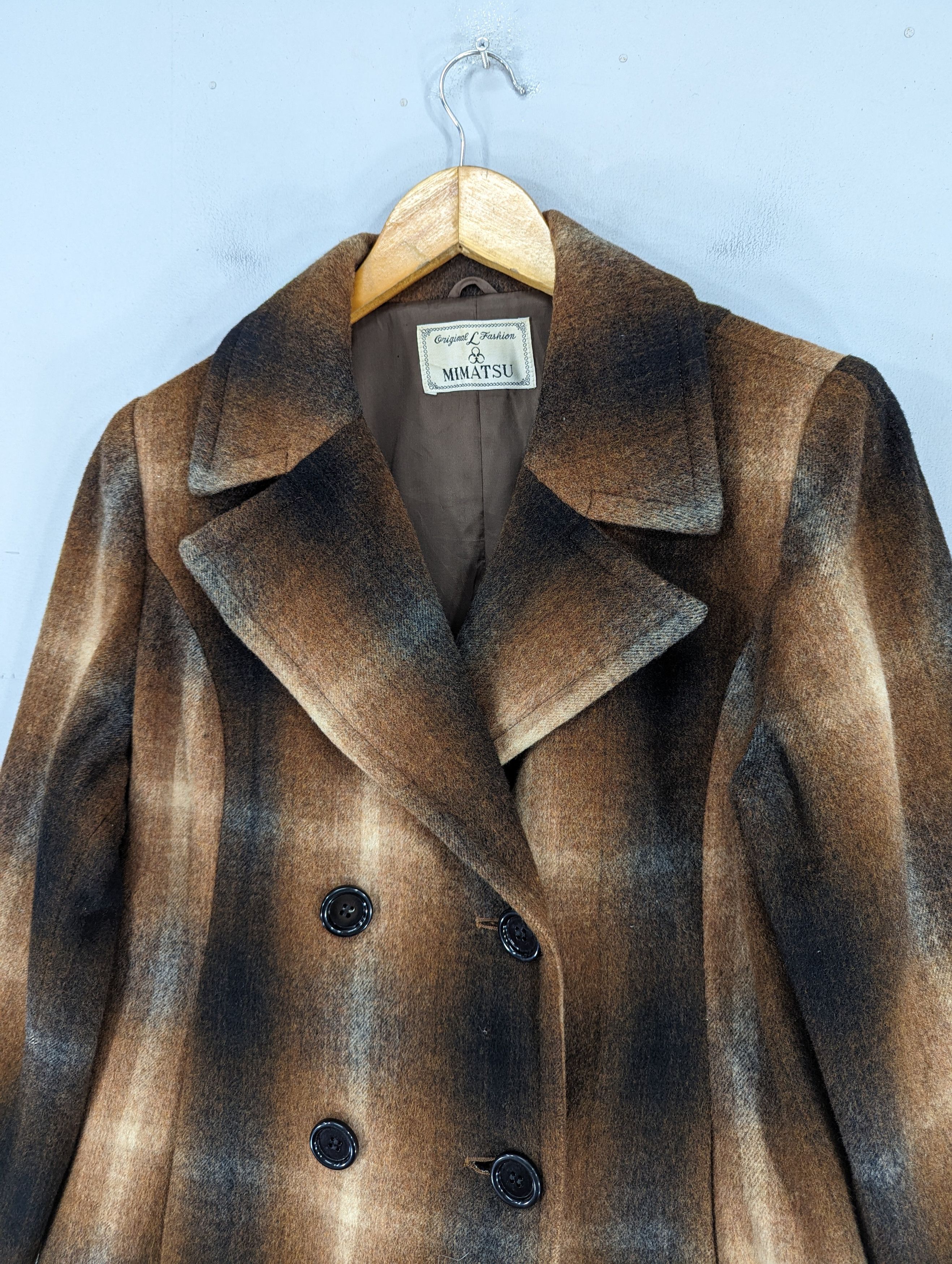Japanese Brand 🔥Mimatsu Japanese Brand Shadow Plaid Double Breasted Jacket Size M / US 6-8 / IT 42-44 - 5 Thumbnail