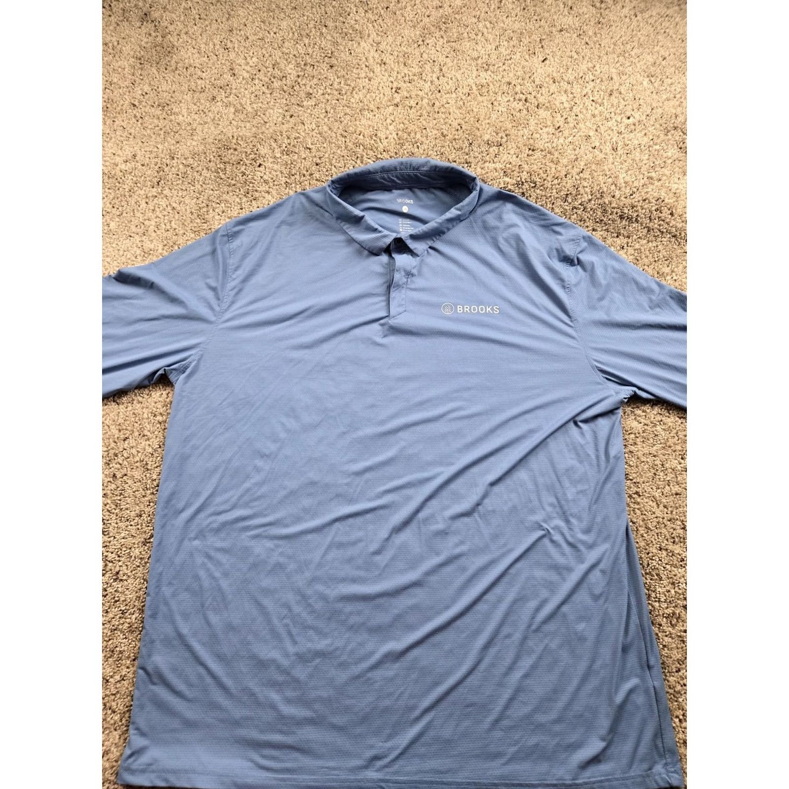 Brooks Brooks Polo Shirt Mens 3XL Blue Long Sleeve Nylon Stretch Performance Polo Shirt Men's 3XL Blue Long Sleeve Nylon Stretch Performance Polo Shirt Size US XXL / EU 58 / 5 - 4 Thumbnail