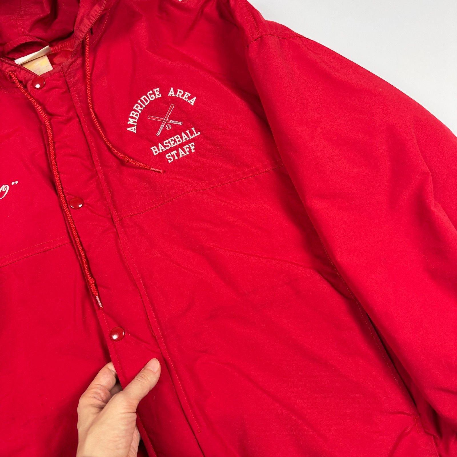 Vintage Vtg 90s Baseball Jacket XL Red USA Made Hartwell Ambridge Size US XL / EU 56 / 4 - 5 Thumbnail