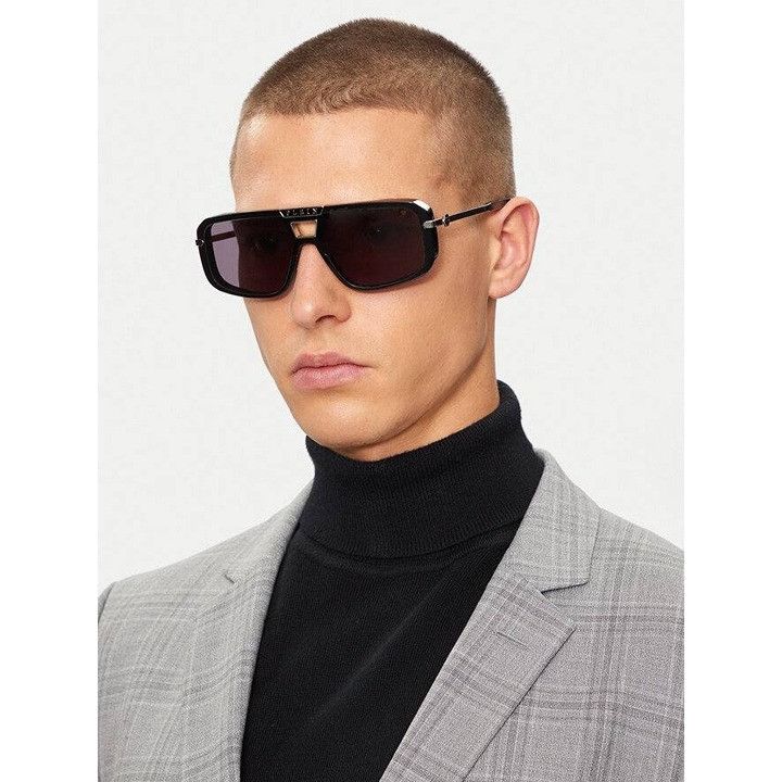Philipp Plein Philipp Plein SPP008M 0700 Sunglasses Shiny Black Aviator Size ONE SIZE - 3 Thumbnail