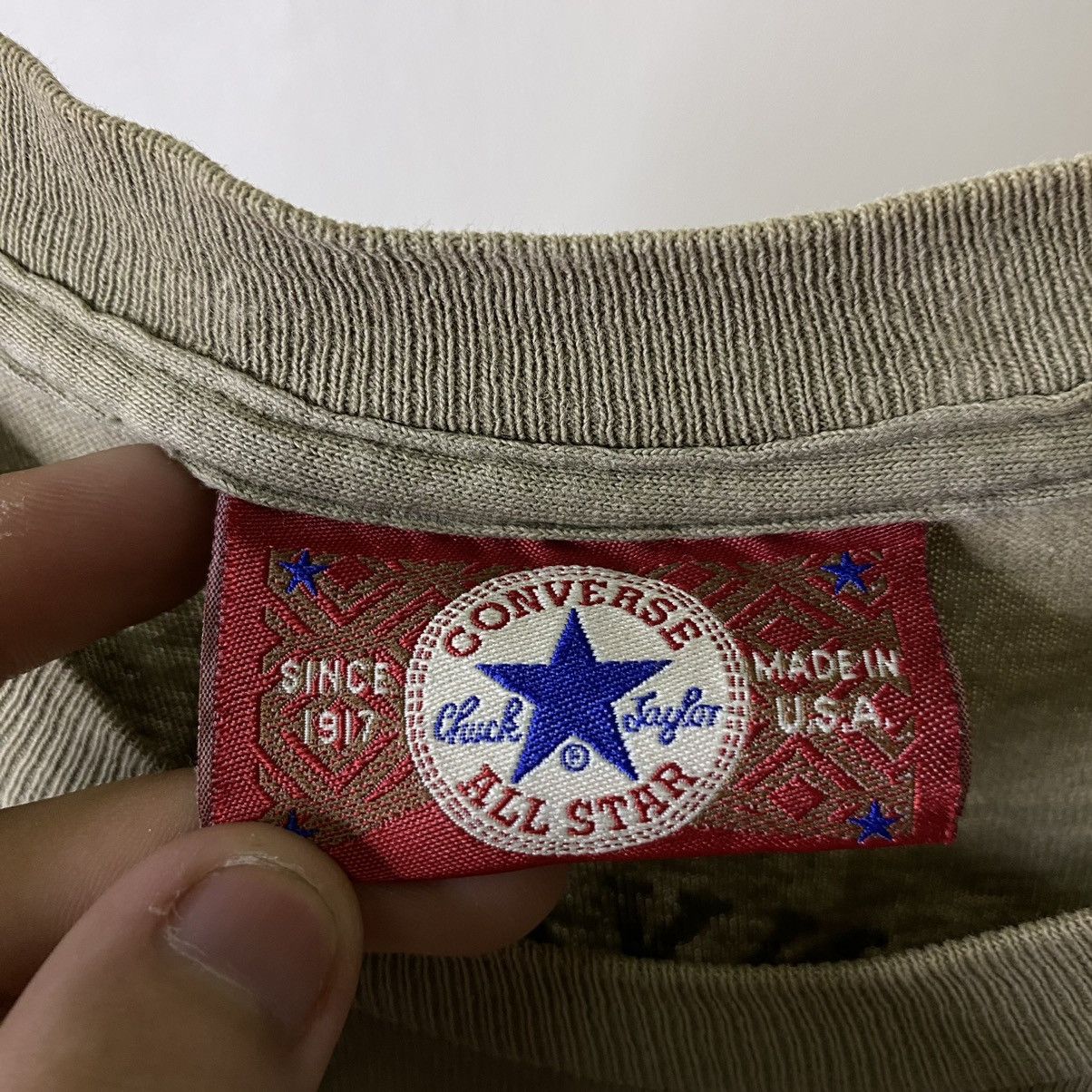 Converse 1990s Converse OG Logo Olive Green Tee Made in USA Size US M / EU 48-50 / 2 - 4 Thumbnail