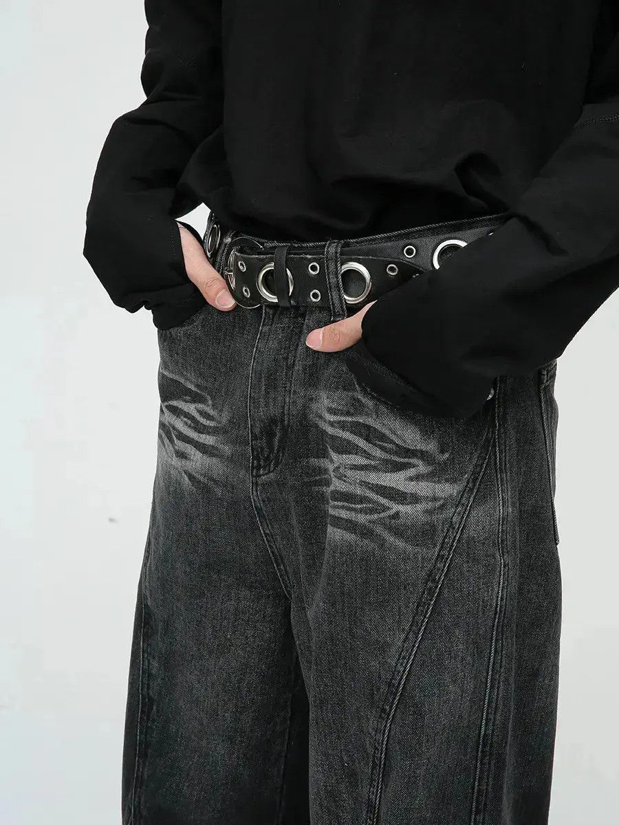 Japanese Brand Retro straight leg spliced jeans Size US 32 / EU 48 - 4 Thumbnail