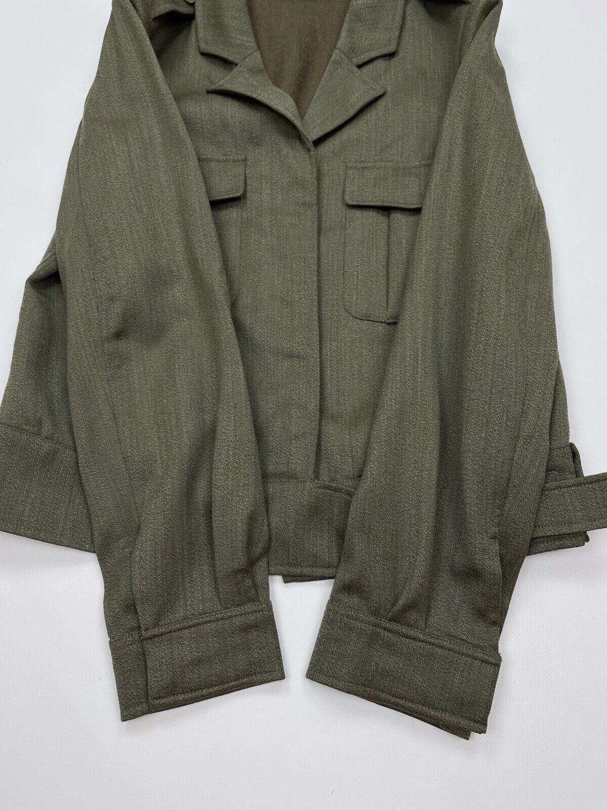 Vintage TOAST IN ARMY GREEN MILITARY WOOL BLAZER JACKET WOMENS Size L / US 10 / IT 46 - 8 Thumbnail