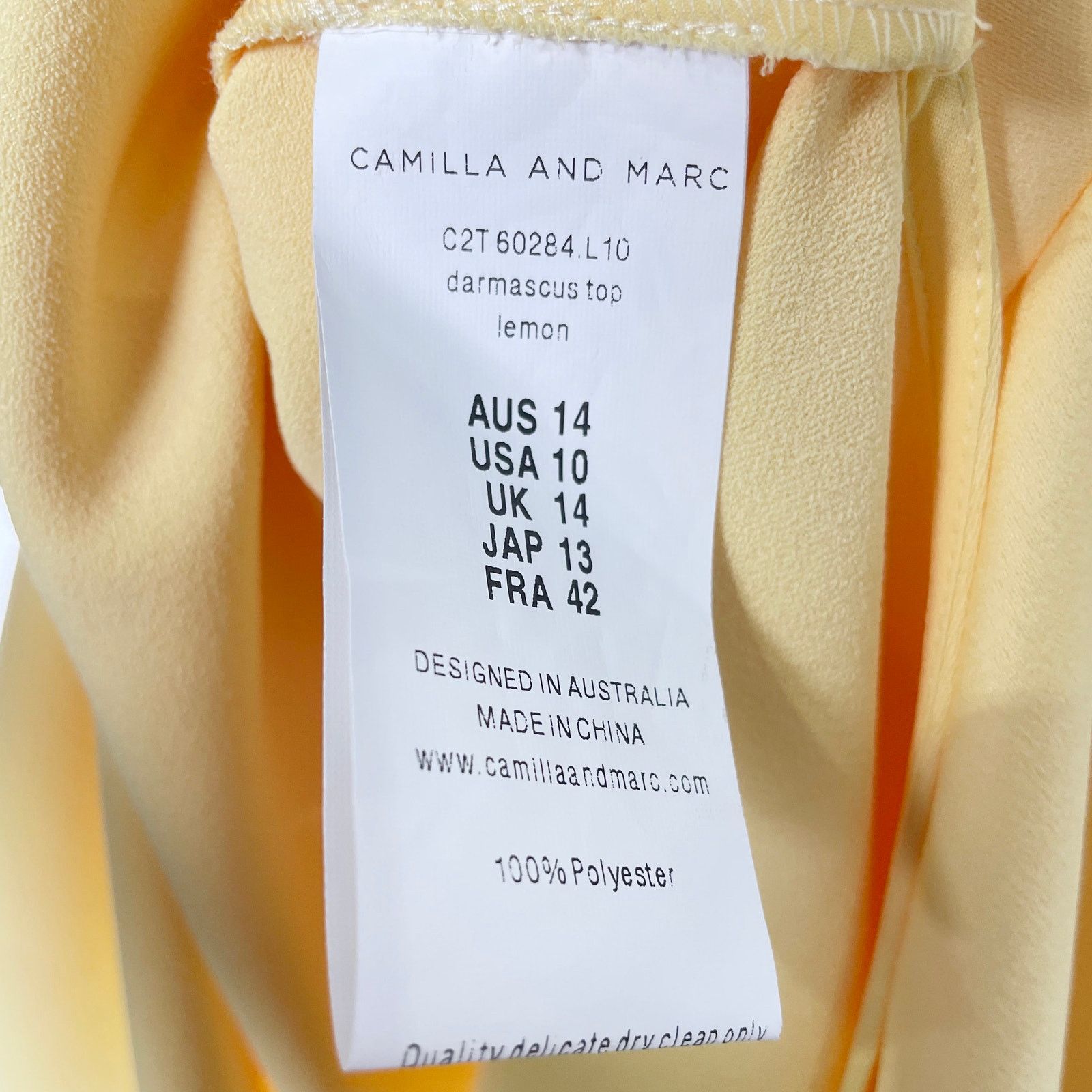 CAMILLA Yellow Silky Tee Size XL / US 12-14 / IT 48-50 - 4 Thumbnail