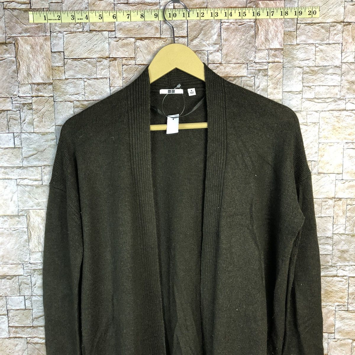 Homespun Knitwear × Uniqlo Uniqlo japan style Dark Green long Cardigan Knitwear #A656 Size M / US 6-8 / IT 42-44 - 3 Thumbnail