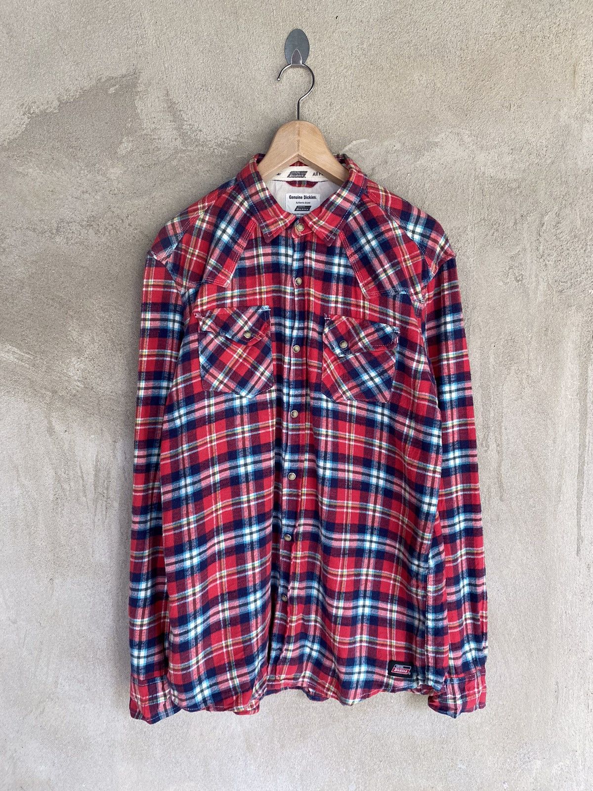 Dickies Vintage Dickies Plaid Tartan Flannel Shirt Button Up Size US L / EU 52-54 / 3 - 2 Thumbnail