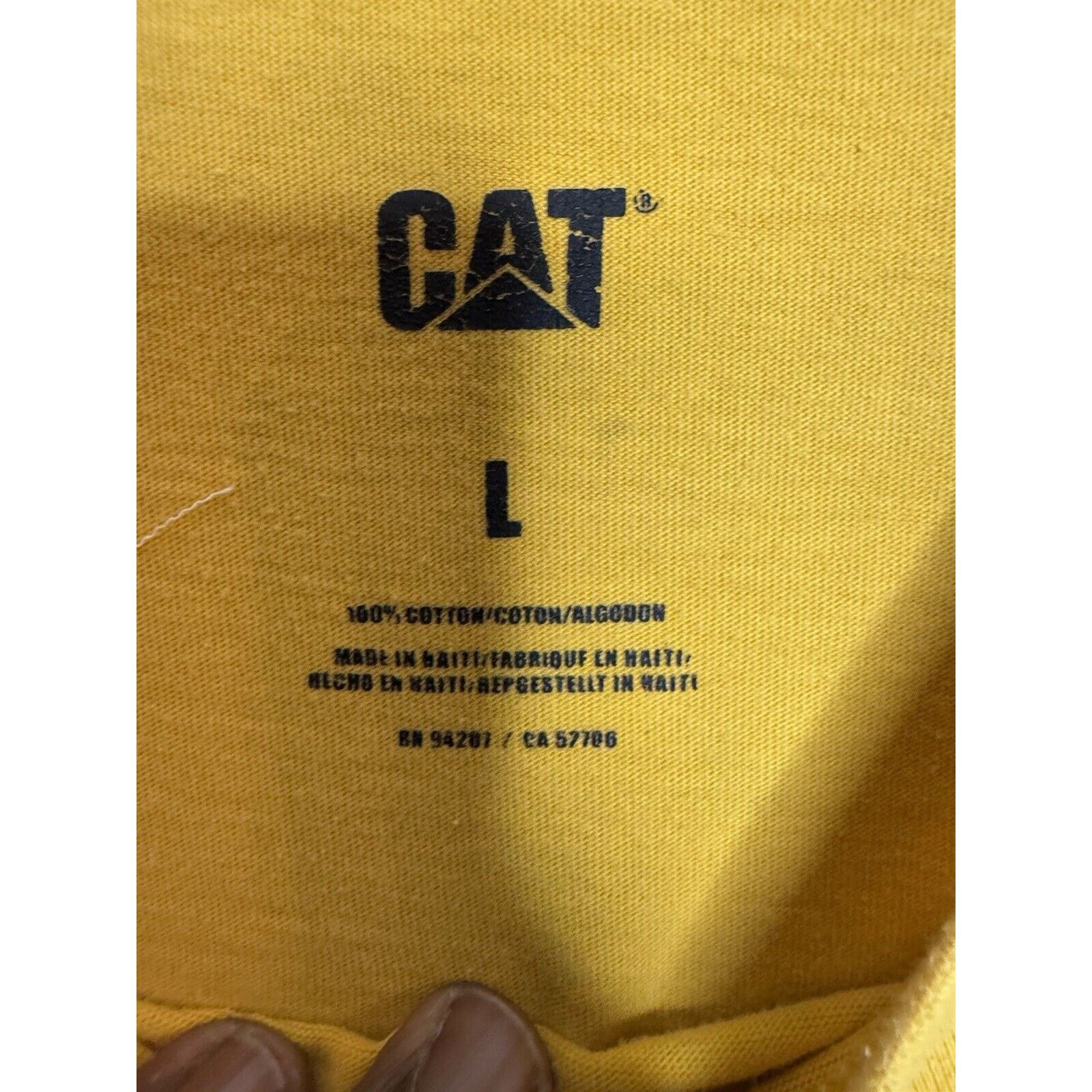 & Other Stories CAT Workwear Shirt Mens Large Yellow Crew Neck Long Sleeve Size US L / EU 52-54 / 3 - 8 Thumbnail