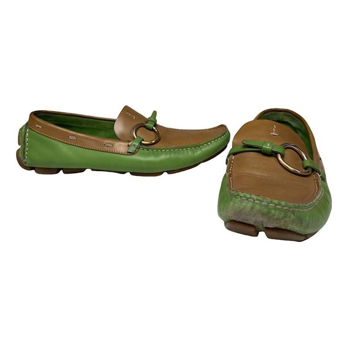 Prada Monolith Green Leather Flat Size US 5 / IT 35 - 1 Thumbnail