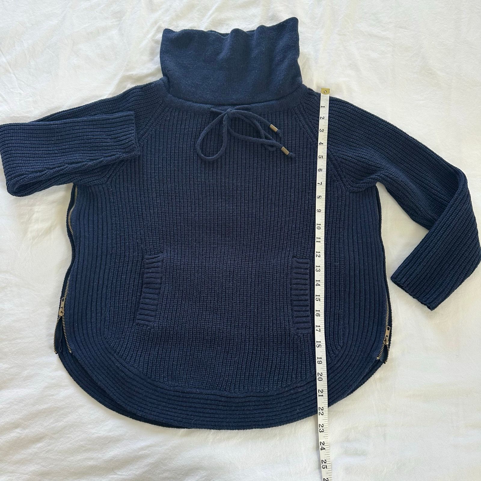 Other Kookai Navy Wool Chunky Knit Cowl Neck Sweater Size M Size M / US 6-8 / IT 42-44 - 8 Thumbnail