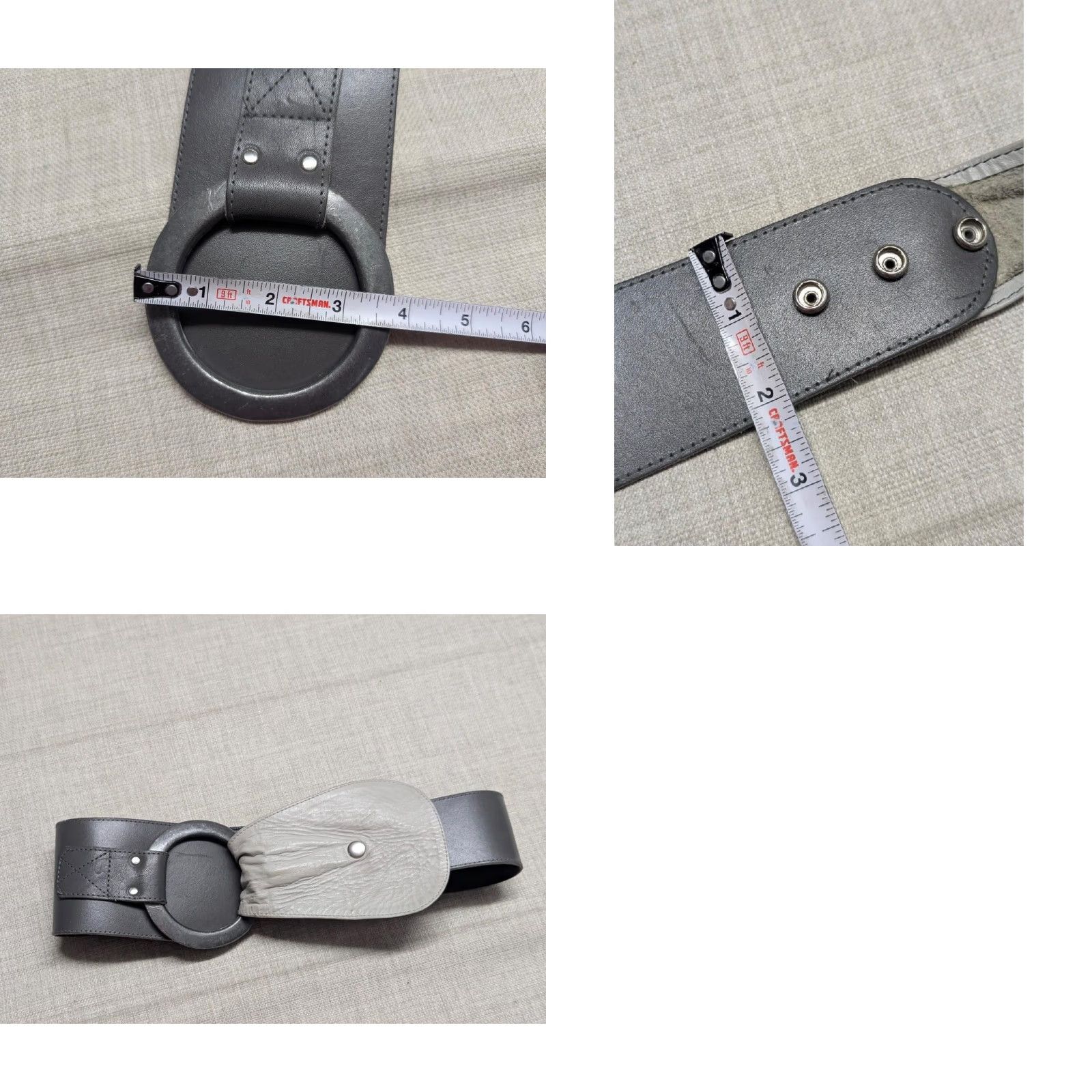 Vintage VINTAGE CORSET CINCH BELT 1980s 90s LEATHER BELT 28-30 GRAY WIDE glam STATEMENT Peaches En Regalia Belt Women M Gray Corset Belt Mens Girls Women Size M / US 6-8 / IT 42-44 - 9 Thumbnail