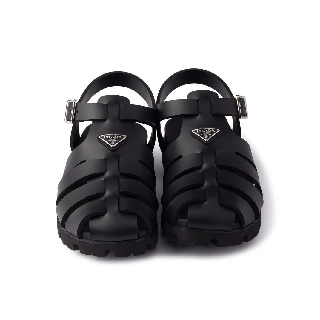 Prada PRADA Black Leather Cage Sandals New & Authentic (Men's size Size US 8 / EU 41 - 4 Thumbnail