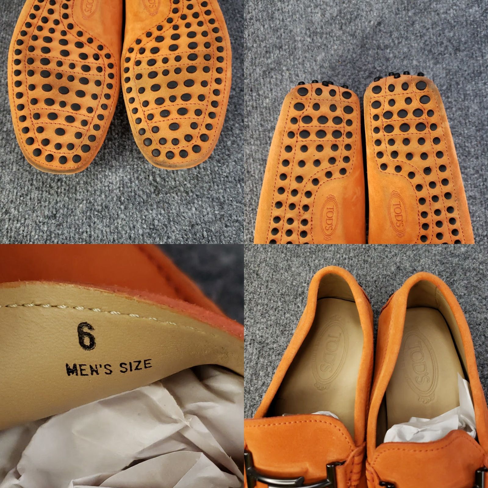 Vintage Tod's Gommino Loafers Mens Size 6 Orange Suede Slip On Casual Size US 6 / EU 39 - 8 Thumbnail