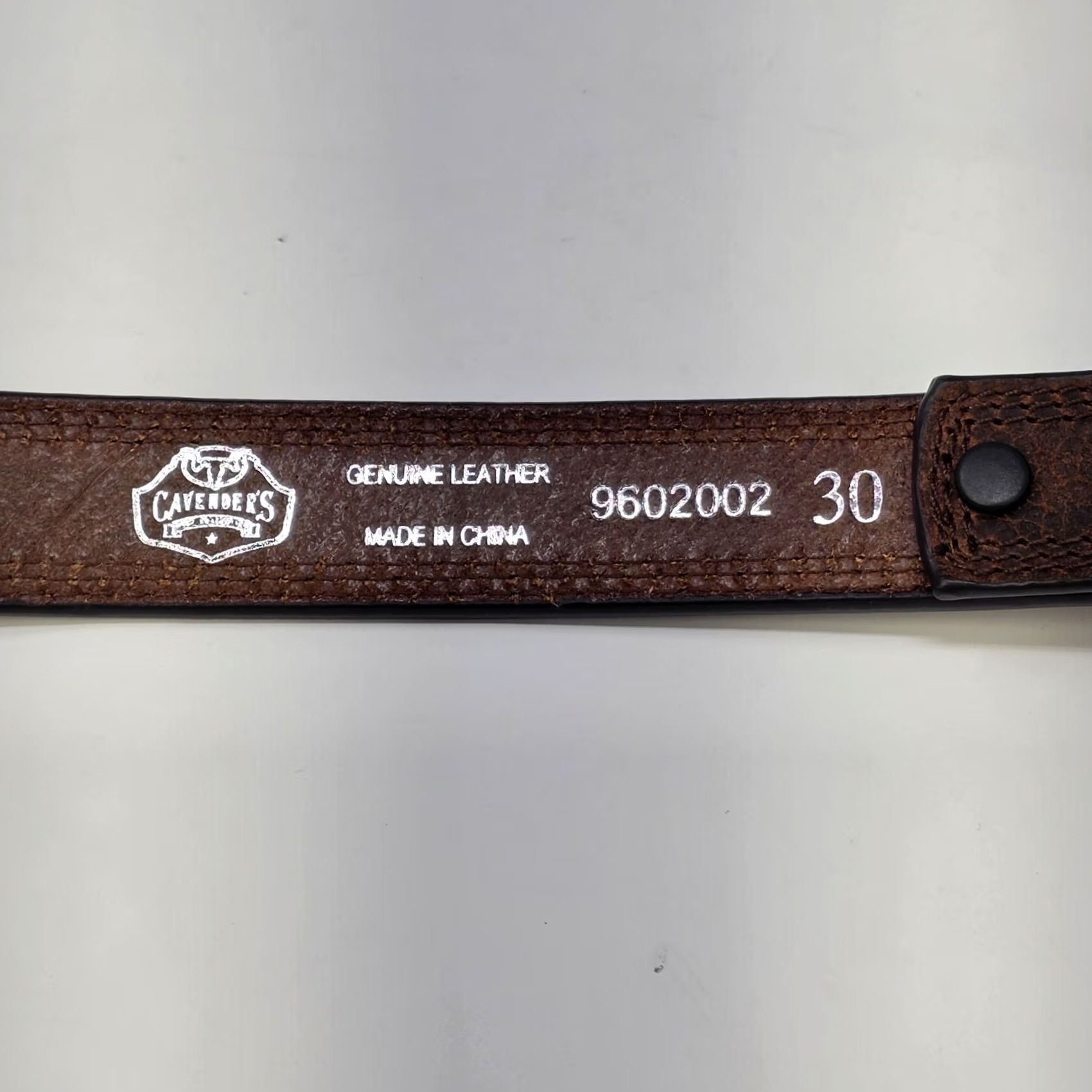 Vintage Cavenders Brown Leather Belt Big Buckle Size 30 Western Cowboy Bull Rider Rodeo Belt Mens Size 30 - 7 Thumbnail