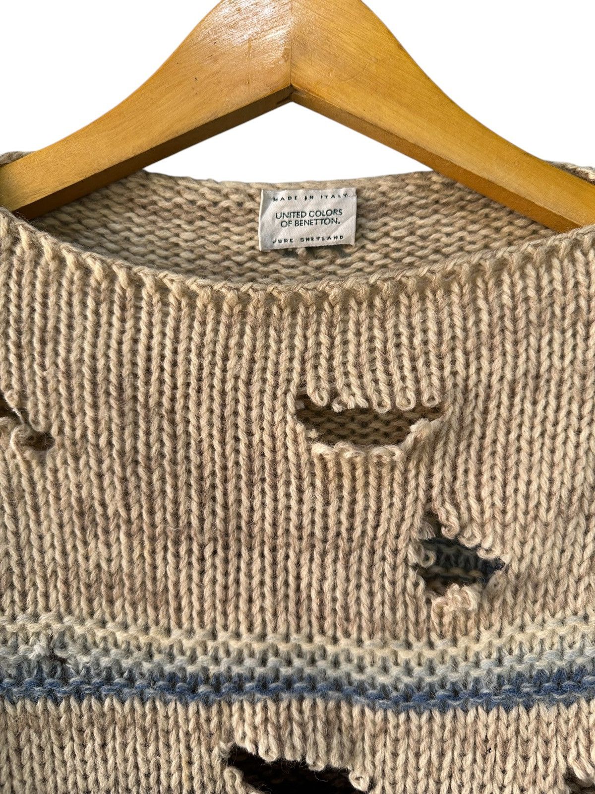 20471120 DISTRESSED knitwear "United Colors Of Benetton" Grunge STYLE Size US M / EU 48-50 / 2 - 7 Thumbnail
