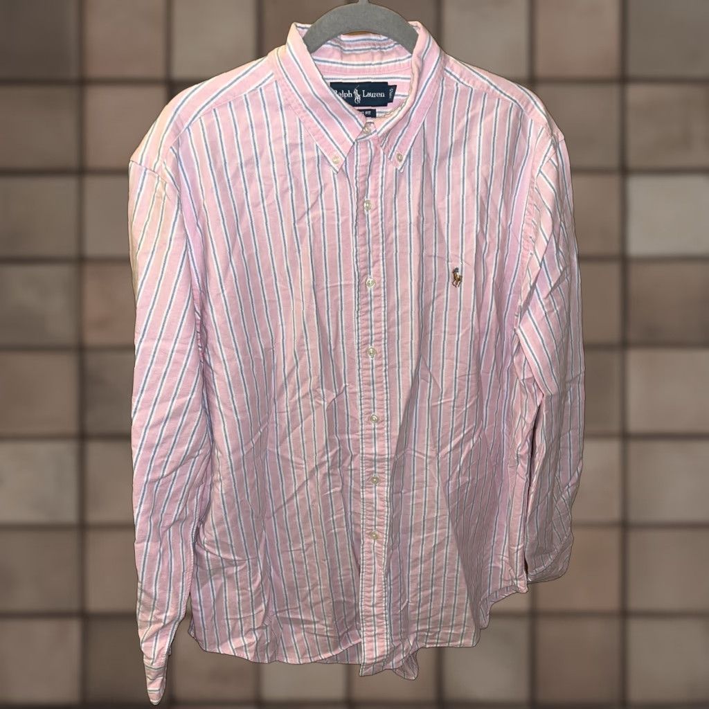 Ralph Lauren Ralph Lauren Mens Dress Shirt Classic Fit Size 17 Multicolor Striped Button-Up Long Sleeve Size 46R - 1 Thumbnail