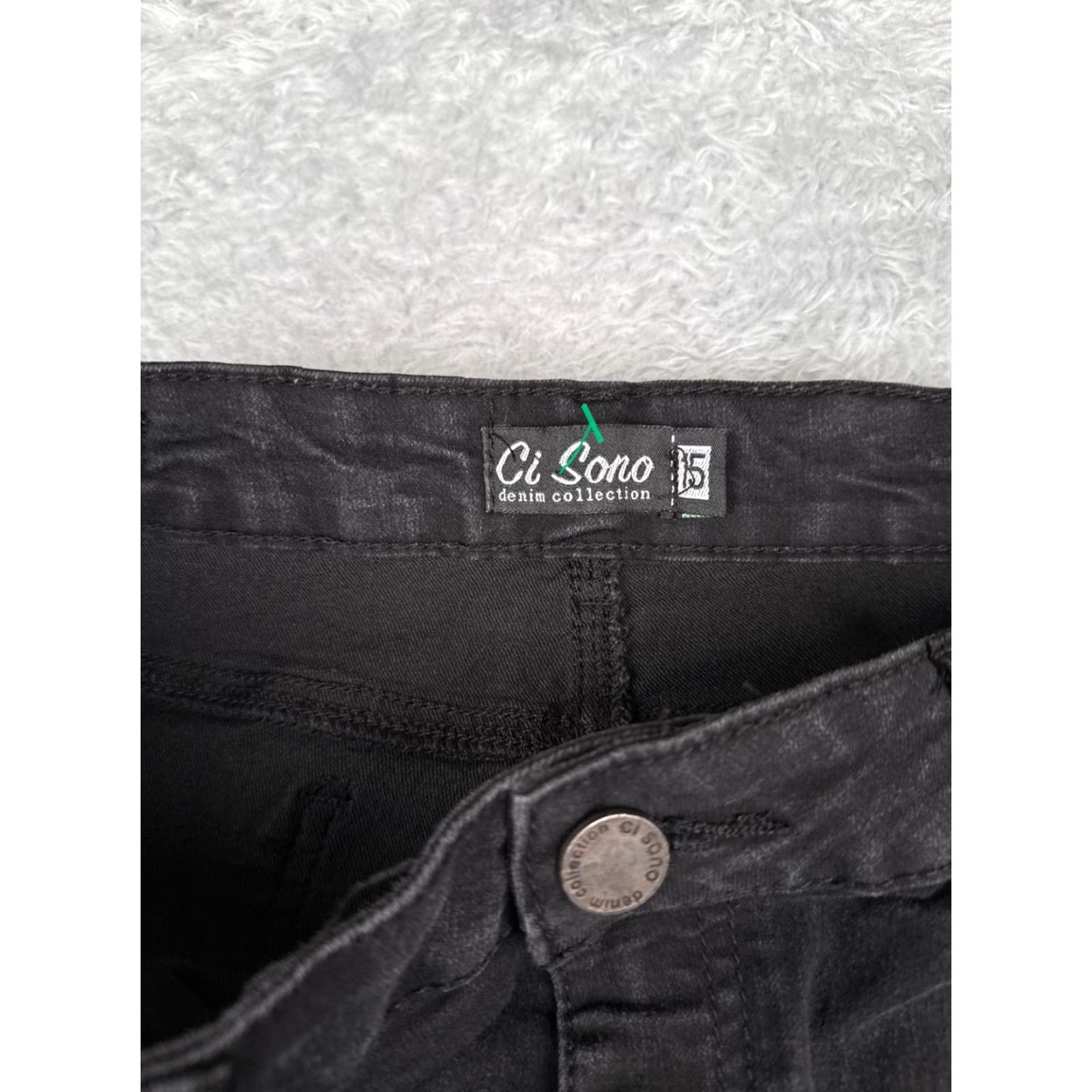 Vintage CI SONO Jeans Juniors 15 Black Denim Skinny Mid Rise Cotton Blend Stretch 31x28 Woman Jeans Capable 5-Pocket Design Vintage: No Size 36" / US 14 / IT 50 - 6 Thumbnail