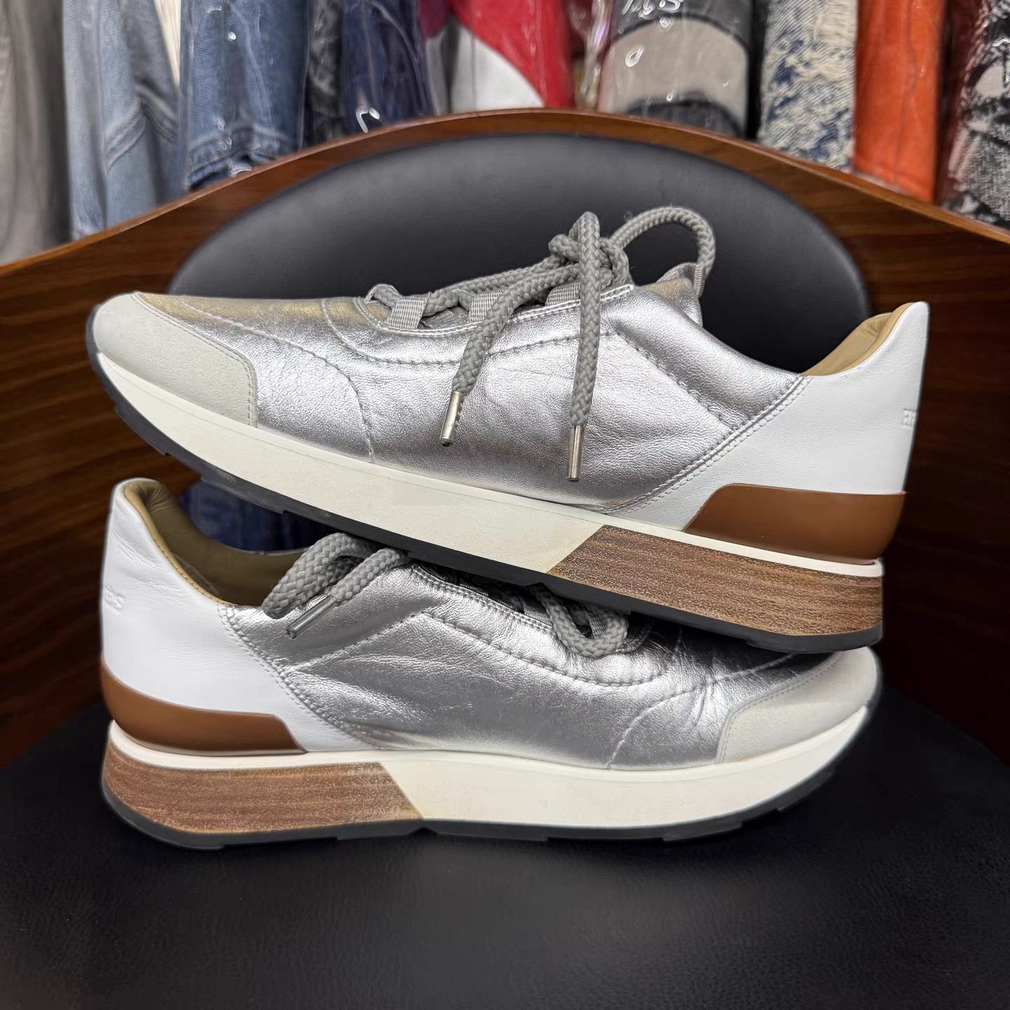 Hermes Hermes Leather Panel Sneakers K15 Size US 7.5 / IT 37.5 - 7 Thumbnail