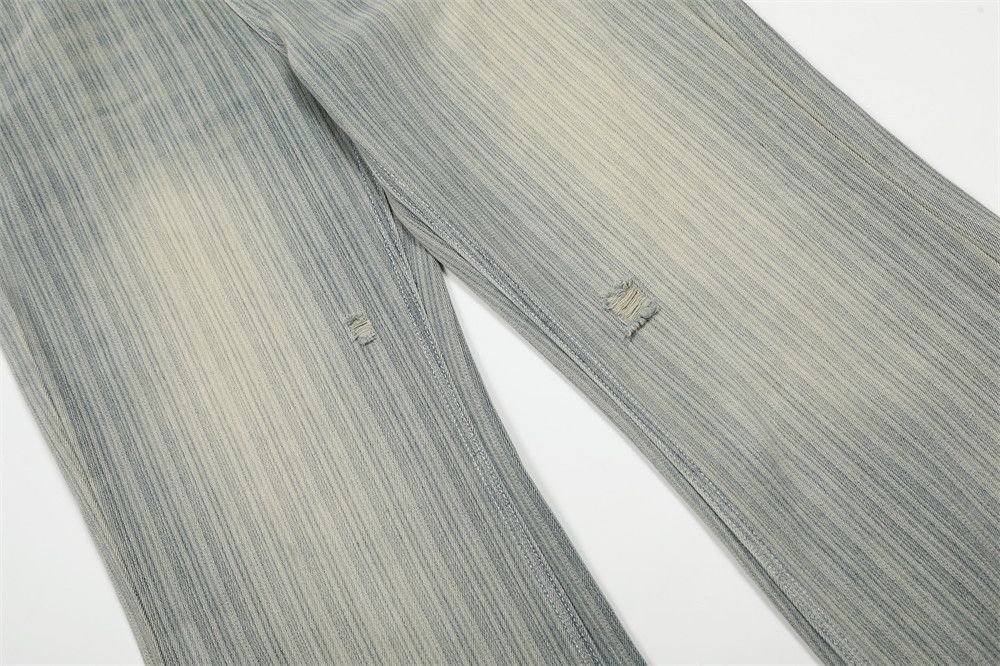 Japanese Brand × Vintage Men's street distressed washed vertical striped ripped jeans Size US 32 / EU 48 - 6 Thumbnail