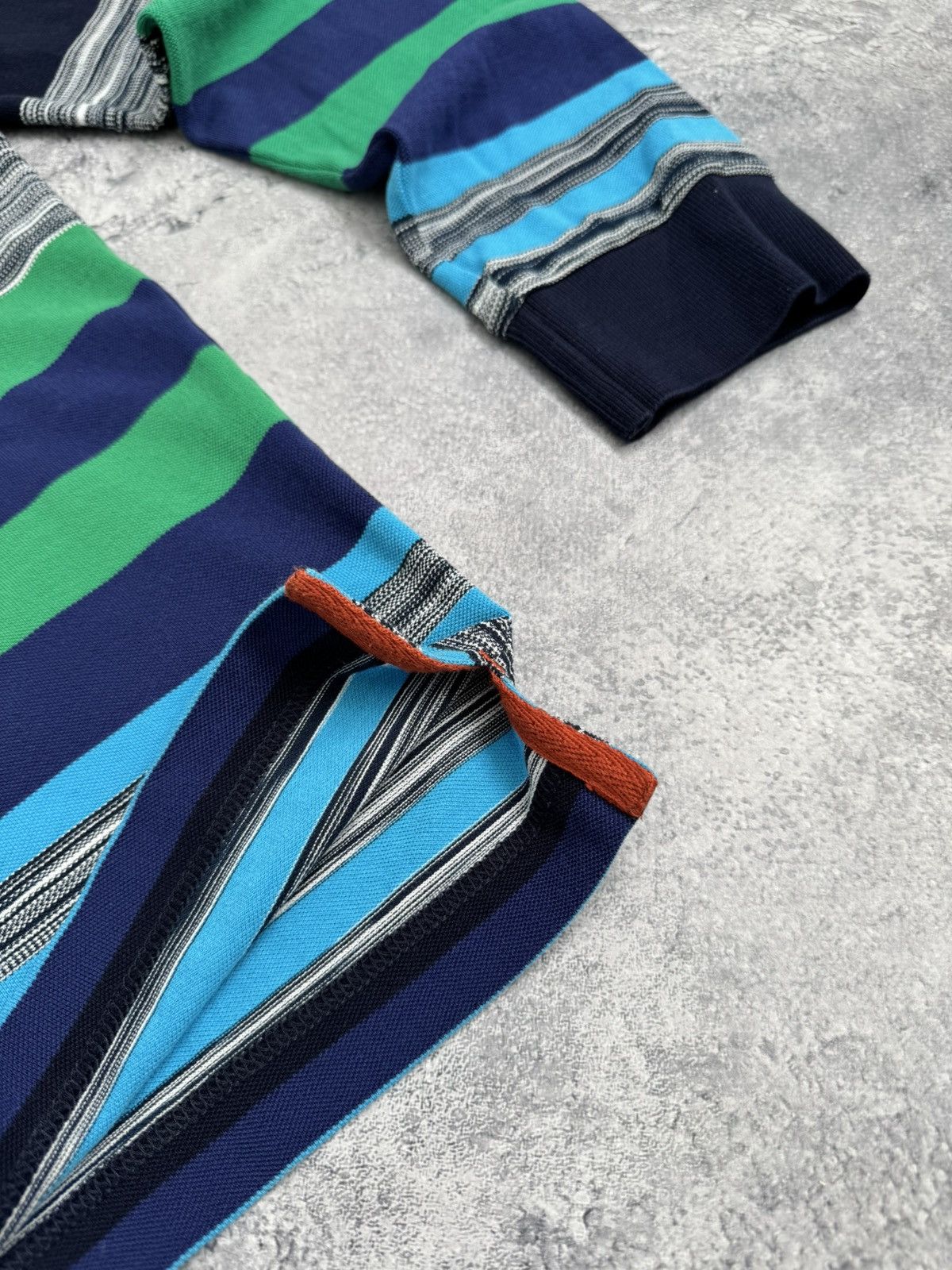 Missoni Missoni Italy Luxury Striped Long Sleeve Navy/ Green/Blue Size US S / EU 44-46 / 1 - 9 Thumbnail