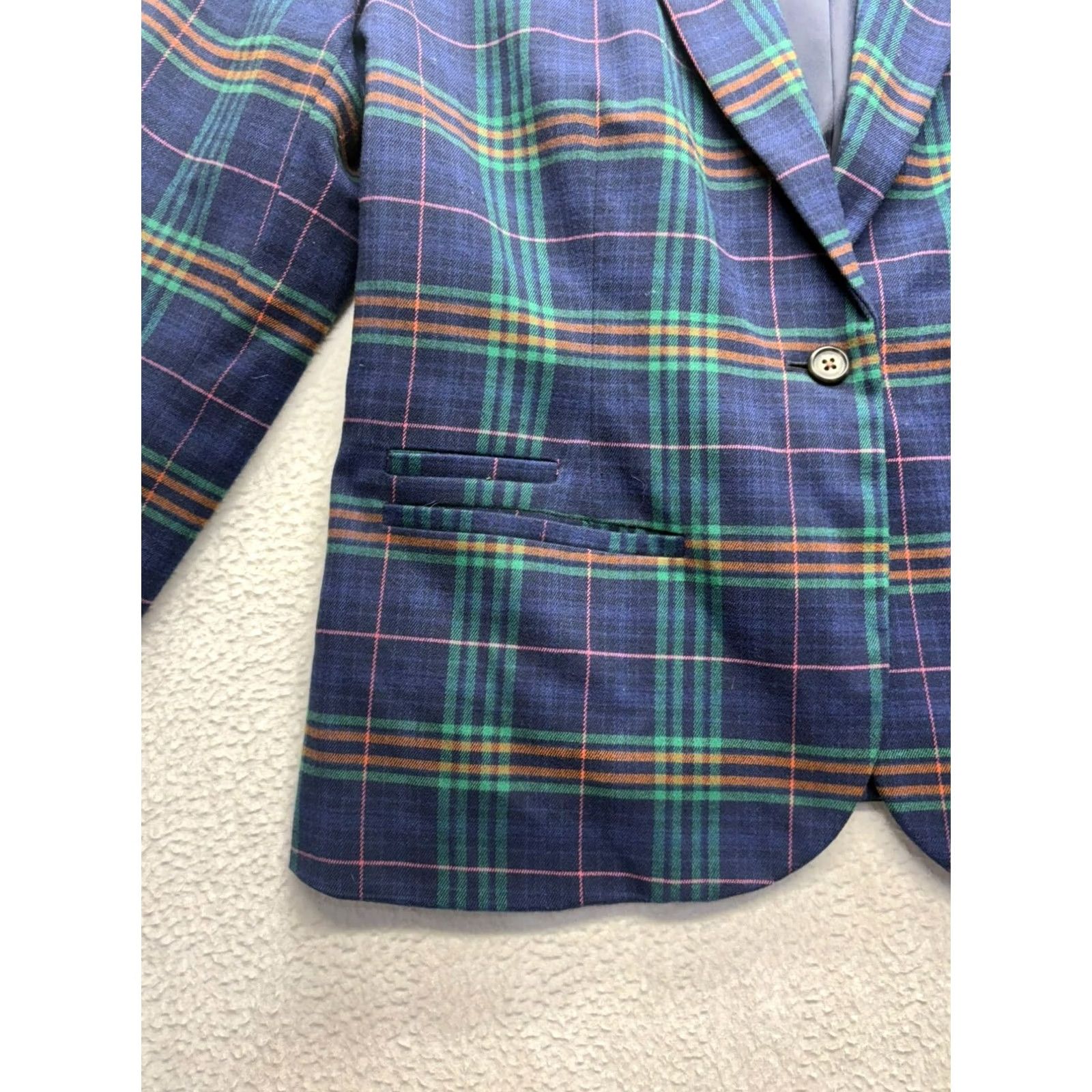 Merona Merona Womens Blazer Plaid Size 12 Blue/Green Checkered Pattern #7724 Size XL / US 12-14 / IT 48-50 - 3 Thumbnail