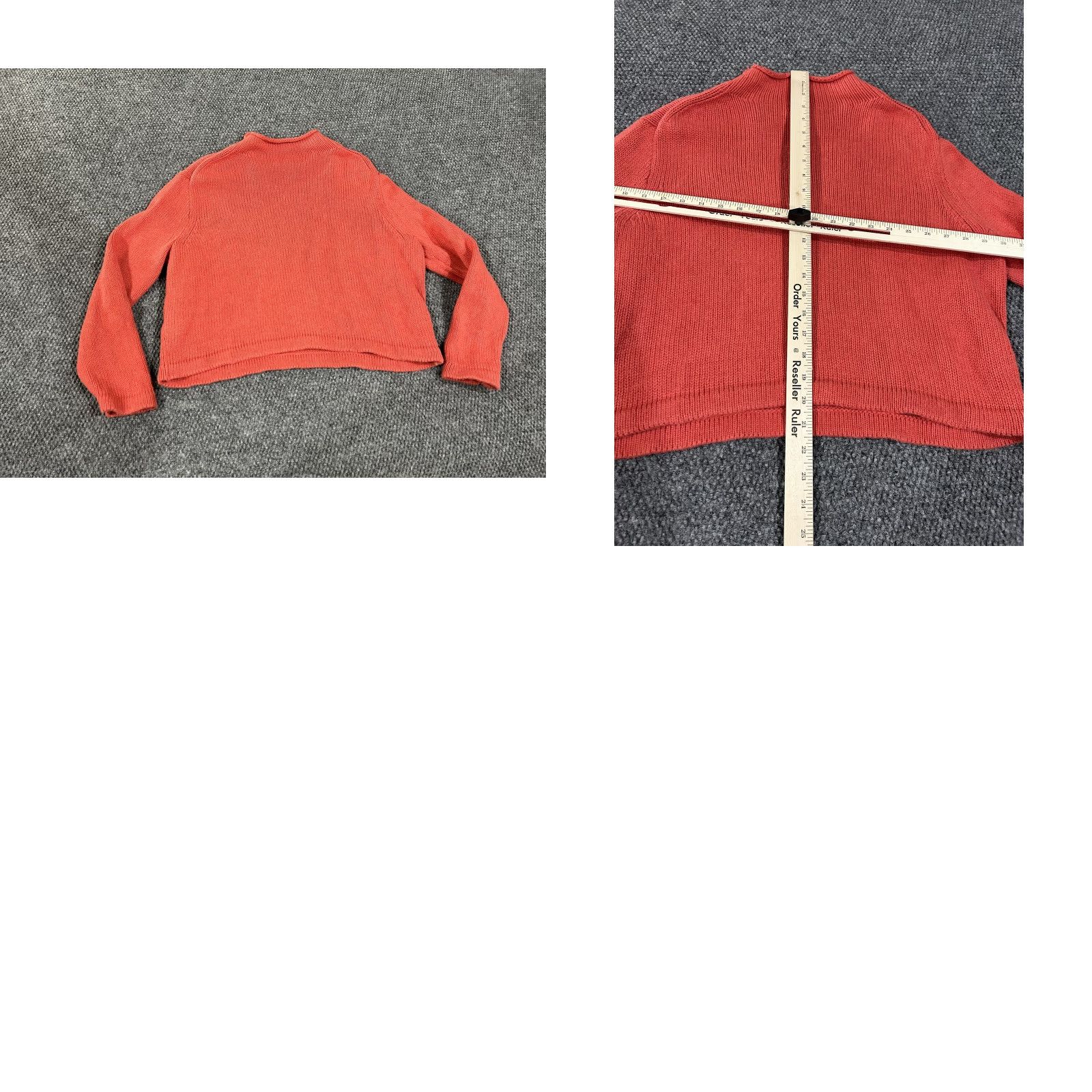 J.Crew J.Crew Oarsman Sweater Womens XL Orange Mock Neck Knit Cropped Pullover Cotton Sweatshirt? Size XL / US 12-14 / IT 48-50 - 8 Thumbnail
