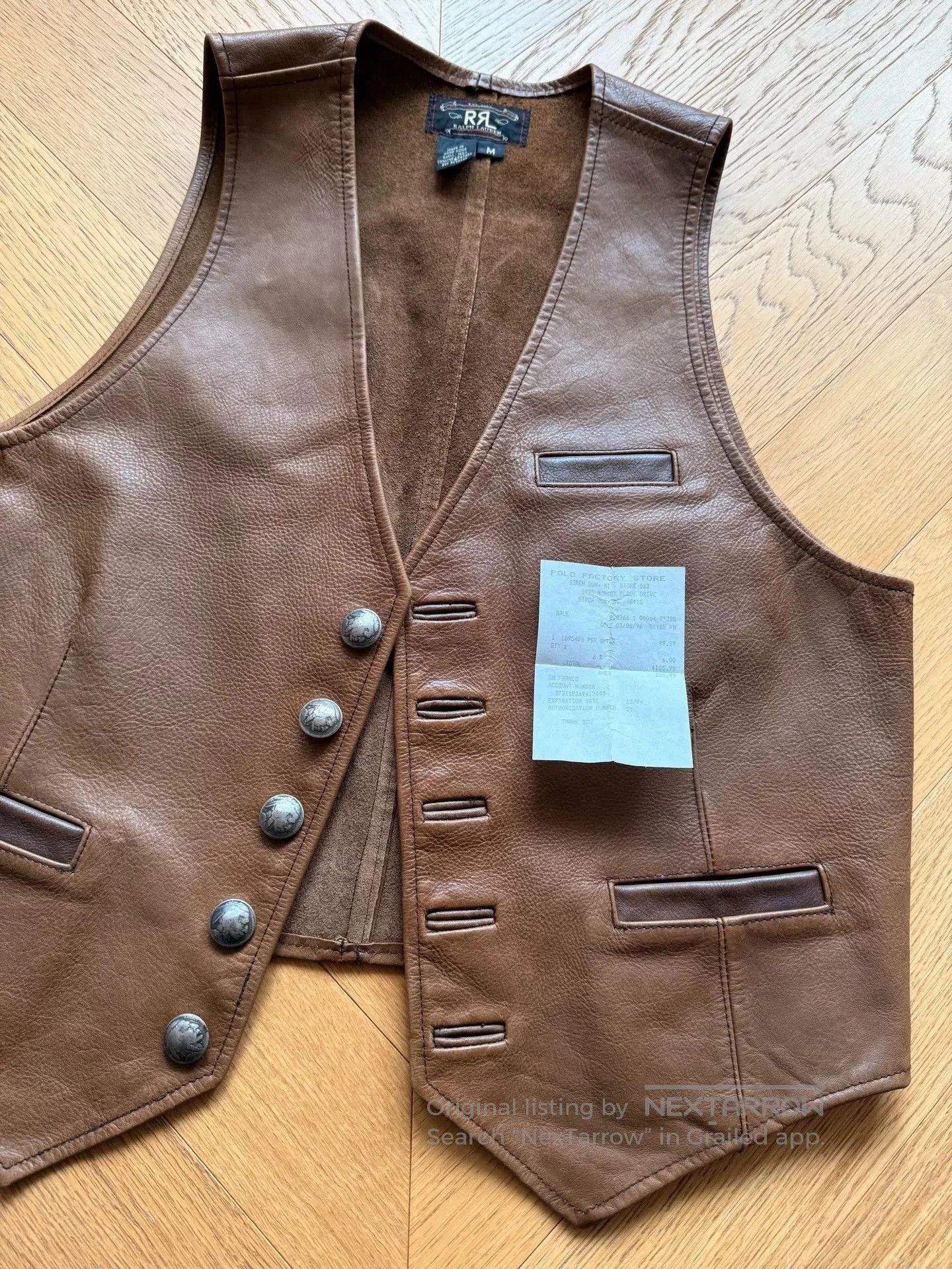 RRL Ralph Lauren RRL Vintage Brown Leather Vest for Men. Size US M / EU 48-50 / 2 - 3 Thumbnail