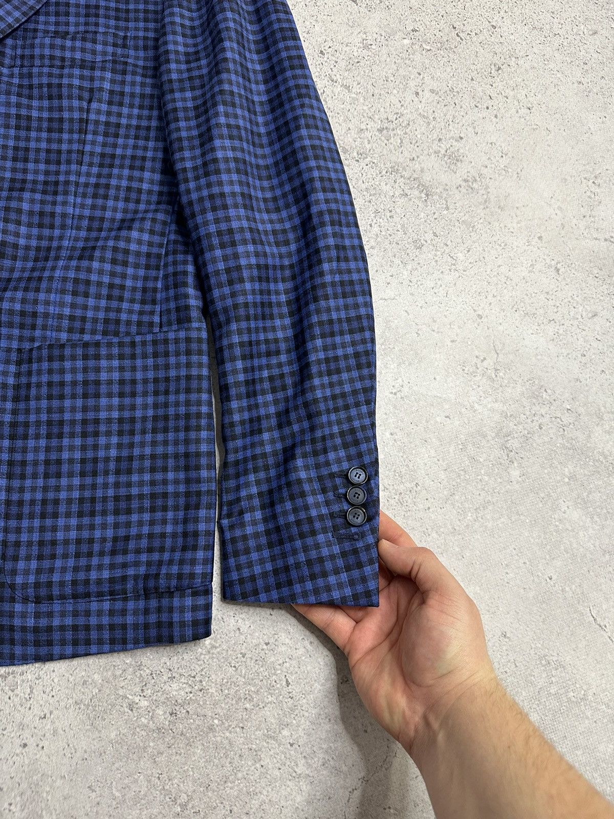 Boggi Boggi Milano Reda 1865 Blue Plaid Light Wool Button Blazer Size US S / EU 44-46 / 1 - 5 Thumbnail