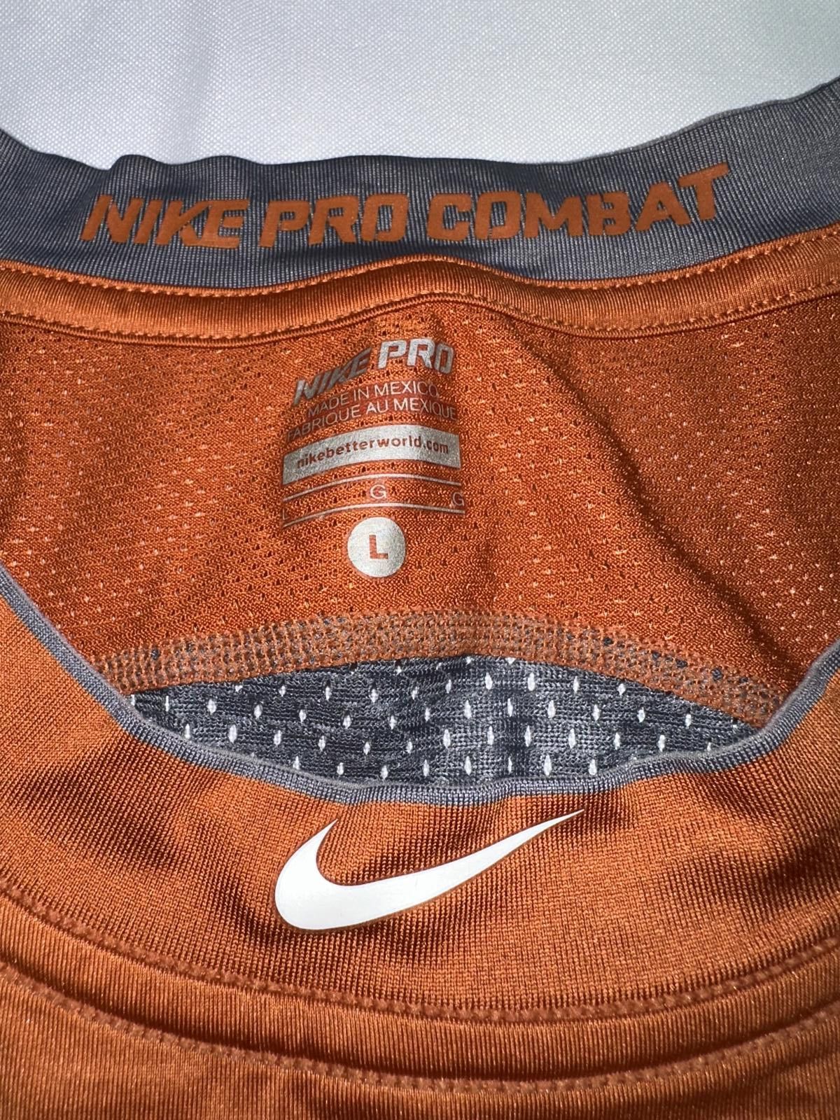 Nike Nike Pro Combat Dri-Fit Orange Compression Performance Center Swoosh Shirt Size US L / EU 52-54 / 3 - 4 Thumbnail