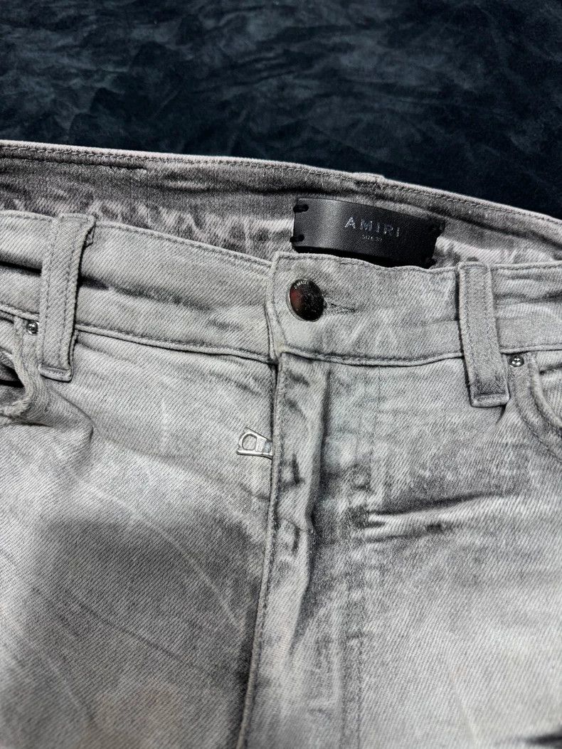 Amiri Amiri Washed white gray snowfall broken holes destroy elast Size US 32 / EU 48 - 5 Thumbnail