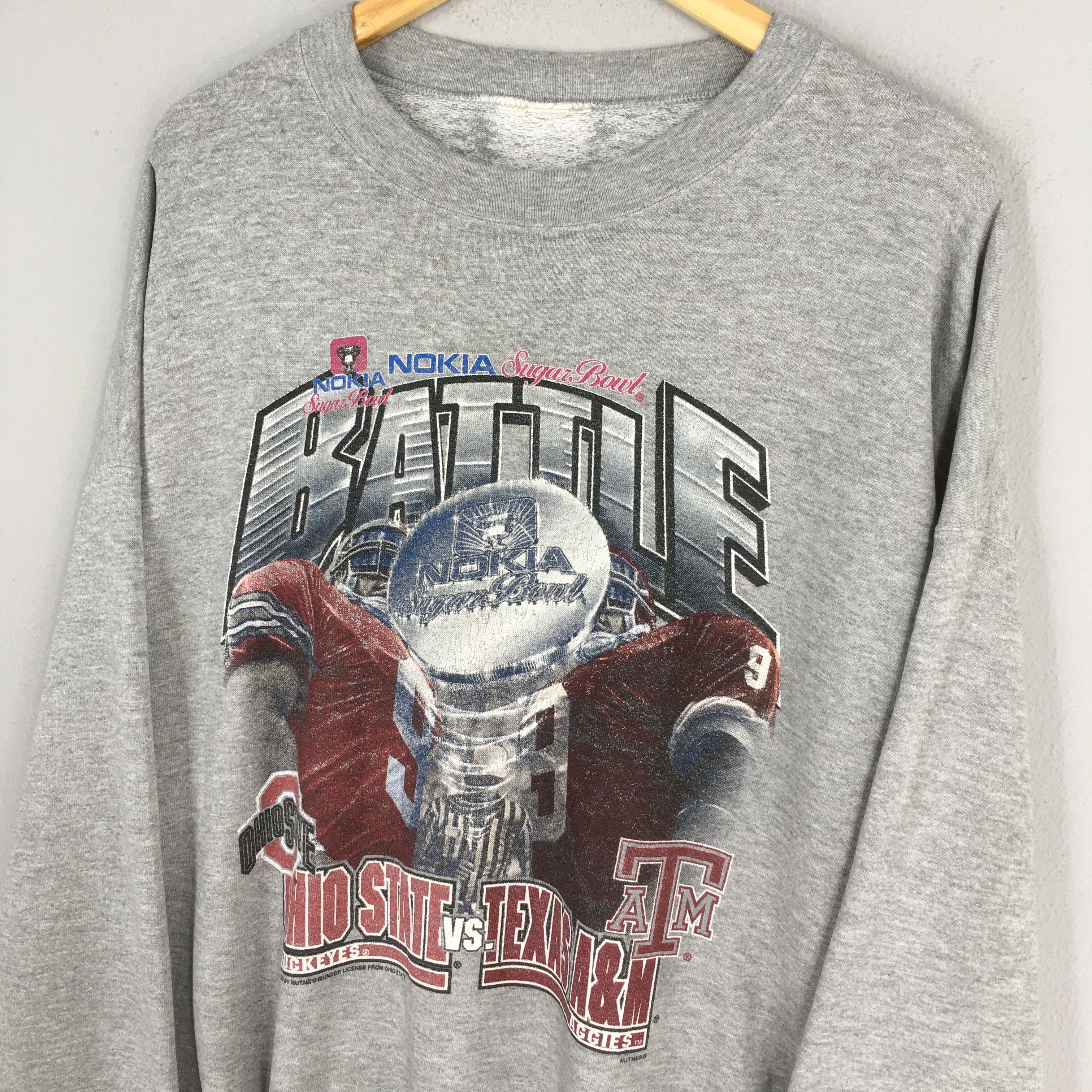 NCAA × Vintage Vintage OSU Buckeyes Vs Texas A&M Aggies Sweatshirt 3XLarge Size US XXL / EU 58 / 5 - 3 Thumbnail