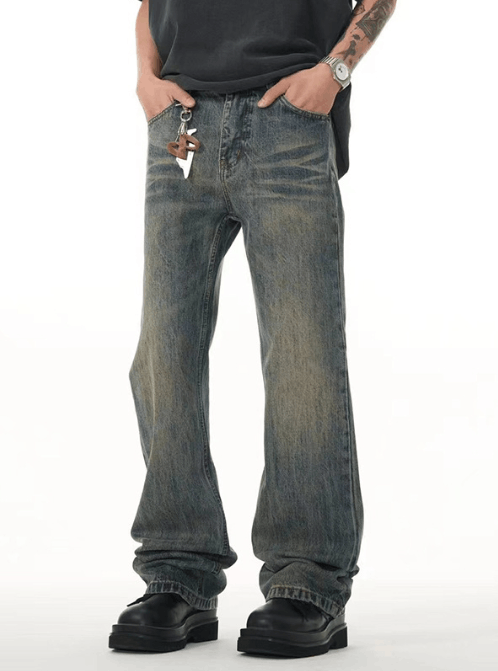 Japanese Brand × Jean Men's washed distressed spring light blue flared jeans Size US 32 / EU 48 - 1 Thumbnail