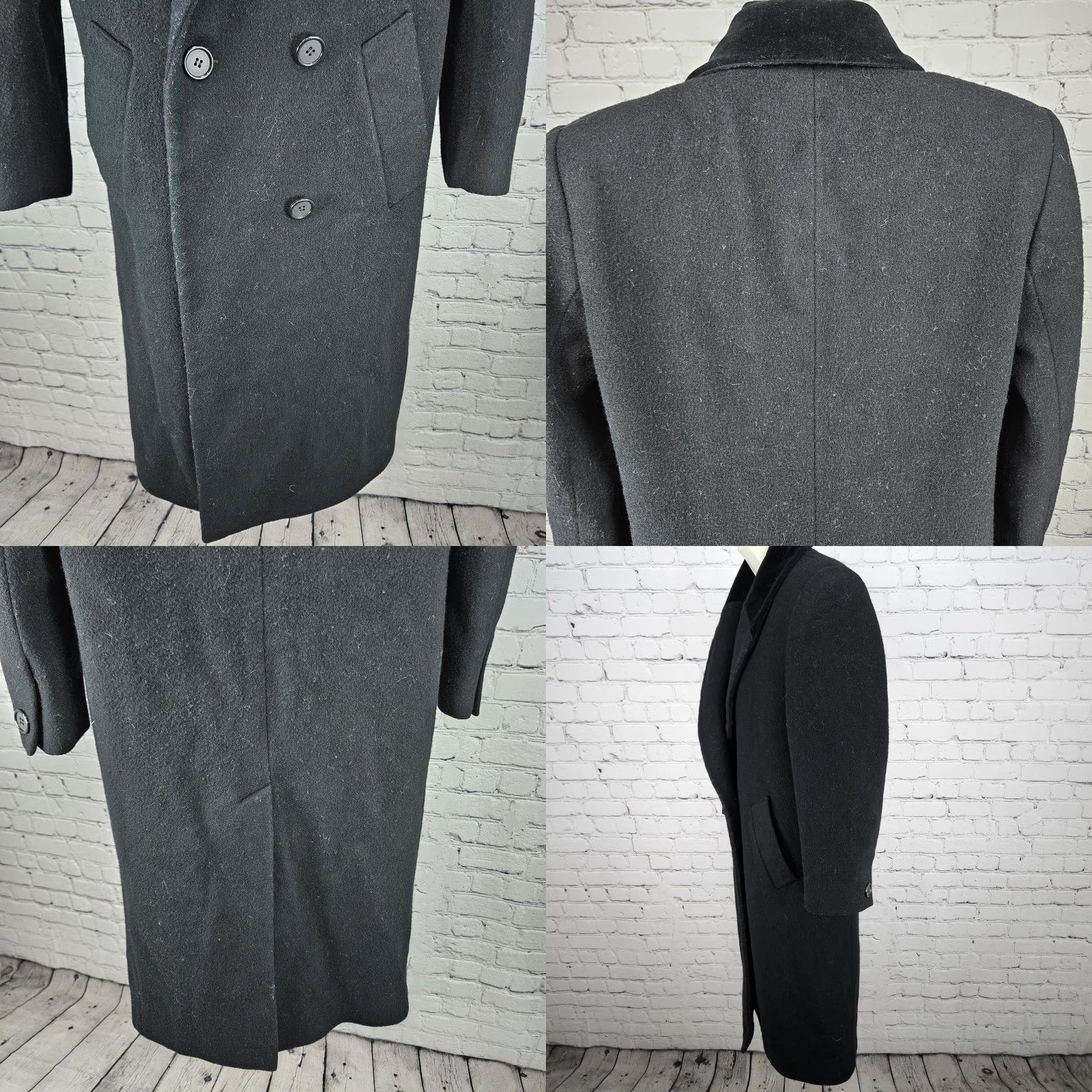 Jones New York VTG Jones New York Black 100% Wool Velvet Collar Over Coat Small Petite Women Long Wool Overcoat Jacket Size S / US 4 / IT 40 - 9 Thumbnail