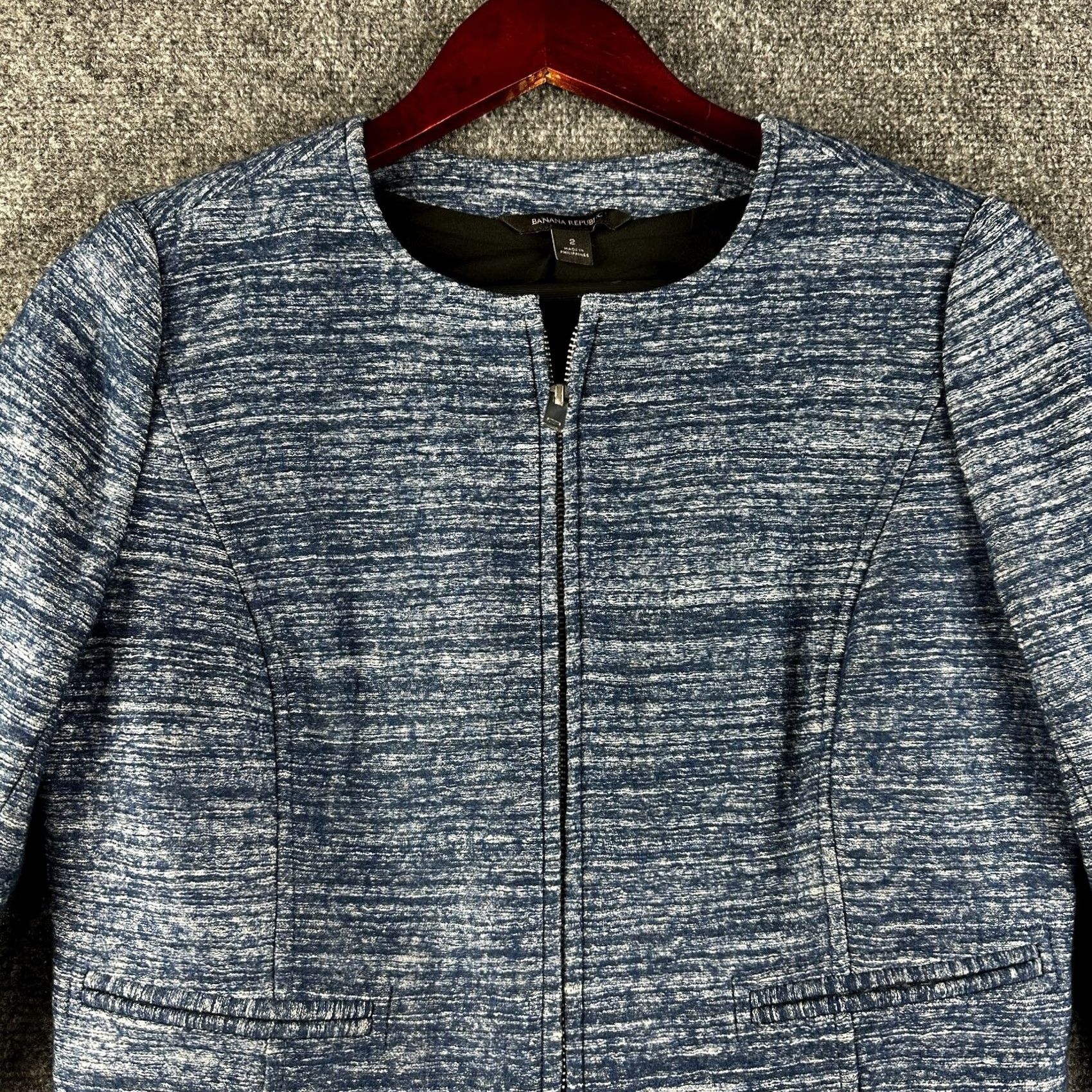 Banana Republic Banana Republic Cardigan Sweater Women 2 Blue Lined Fluted Hem Knit Regular Size 2 Dressy Casual Modern Classic Size XS / US 0-2 / IT 36-38 - 4 Thumbnail