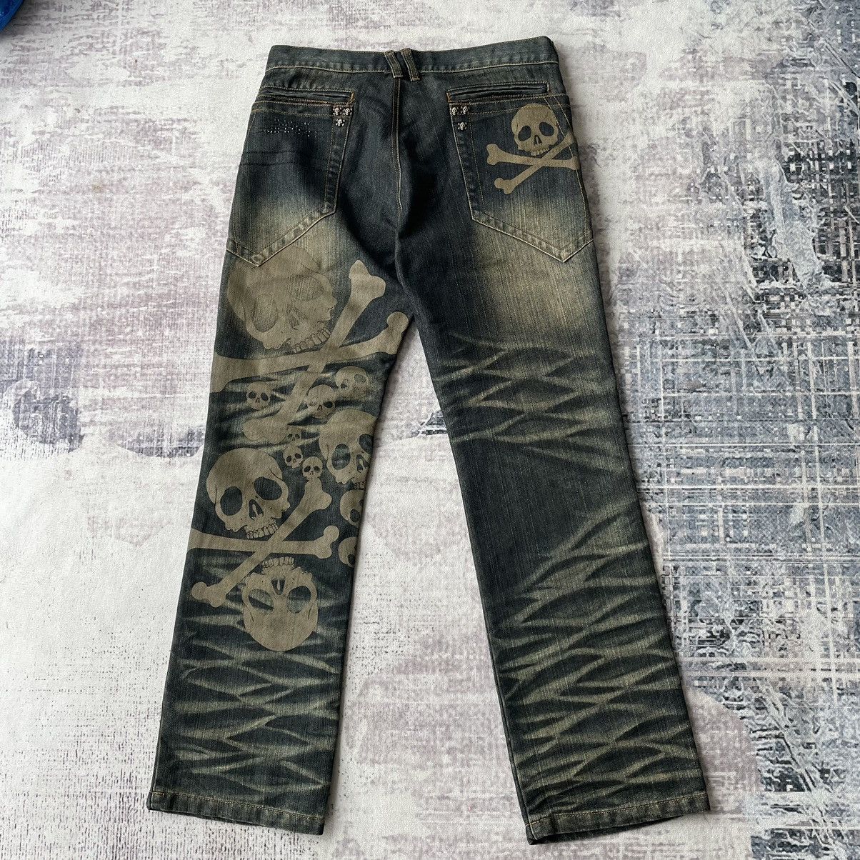 image of Vintage Techno Skull Punk Lgb Style Denim Pants in Black, Men's (Size 31)