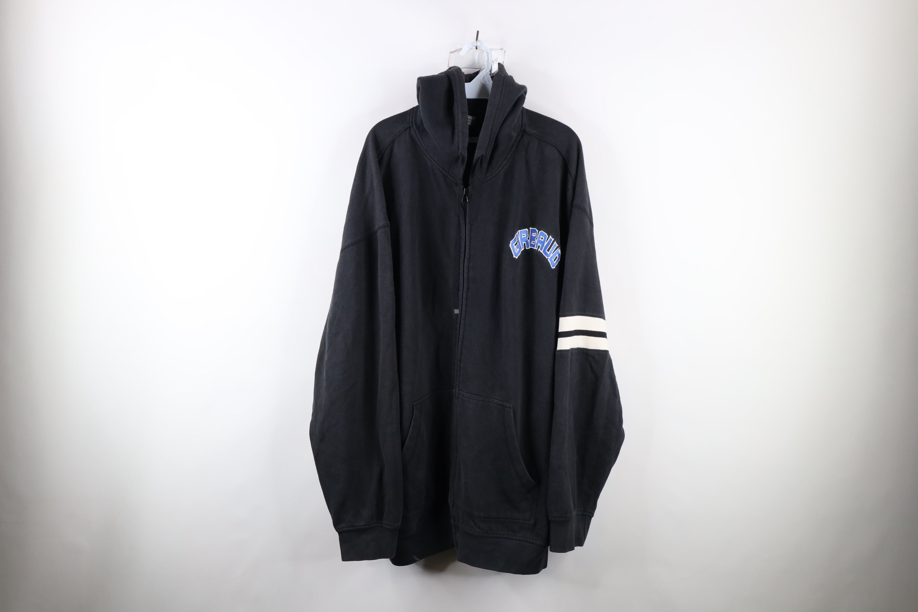 image of 90's Marithe Francois Girbaud Baggy Full Zip Hoodie in Black, Men's (Size 2XL)