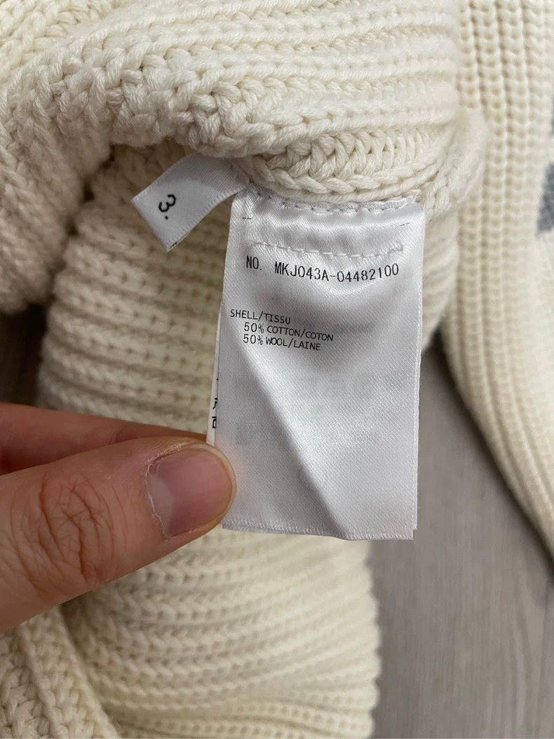 Thom Browne Thom Browne size3 White four stripe wool button zipper swea Size US L / EU 52-54 / 3 - 6 Thumbnail