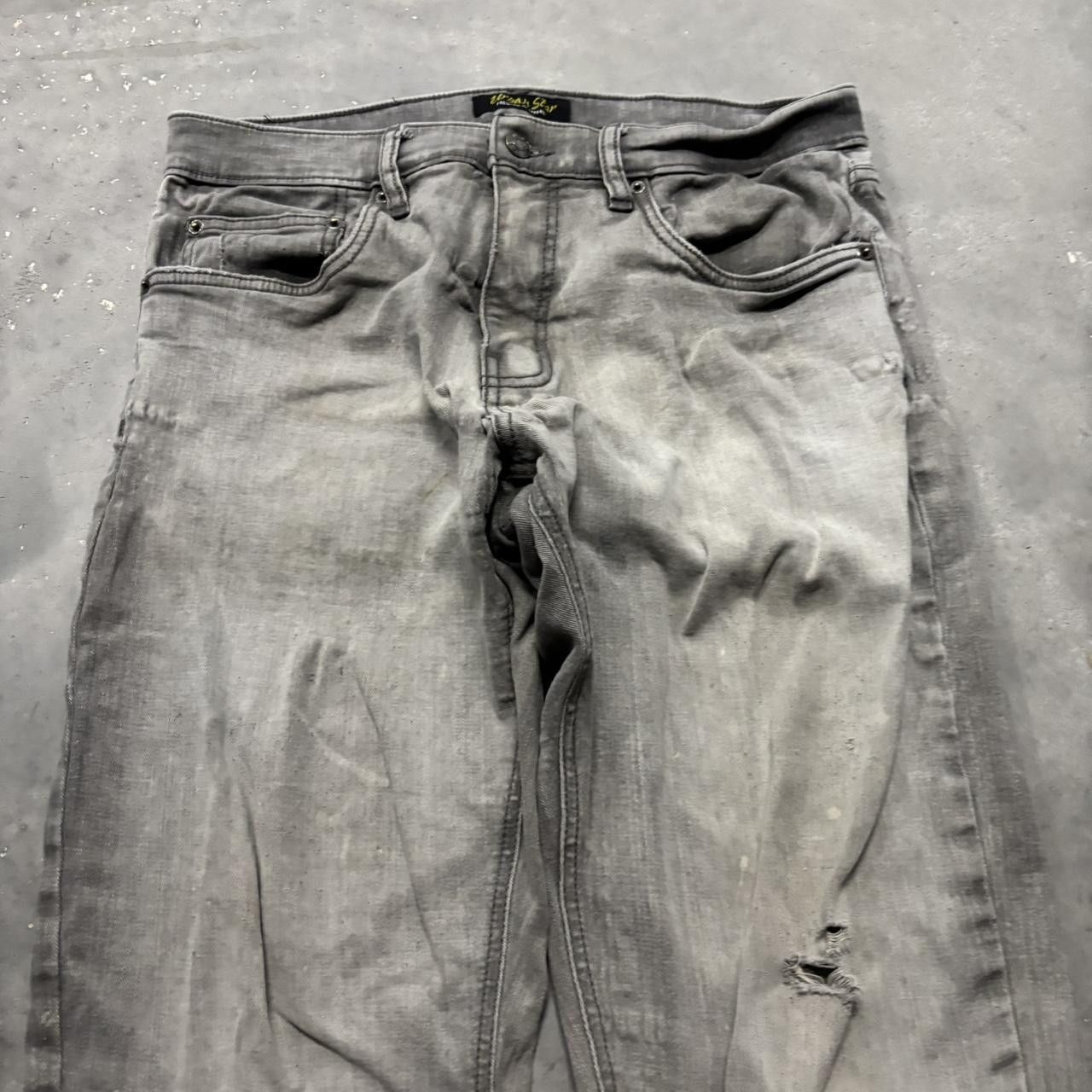 Japanese Brand × Vintage Crazy Vintage Y2K/2000s Grunge Faded Grey Mall Goth Denim Jeans! Size US 31 - 5 Thumbnail