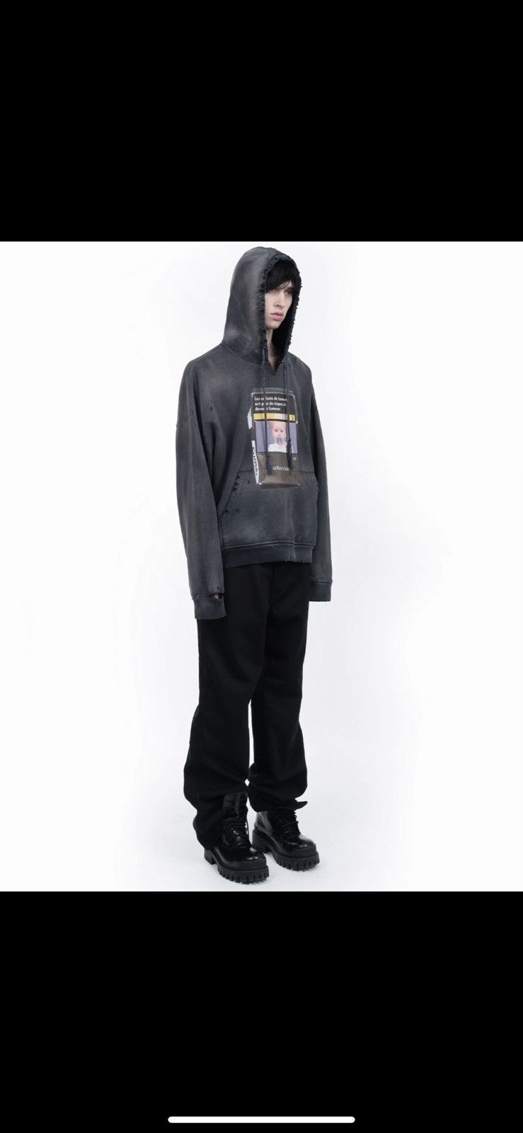 image of Alexander Digenova Cigarette Hoodie in Grey, Men's (Size Large)