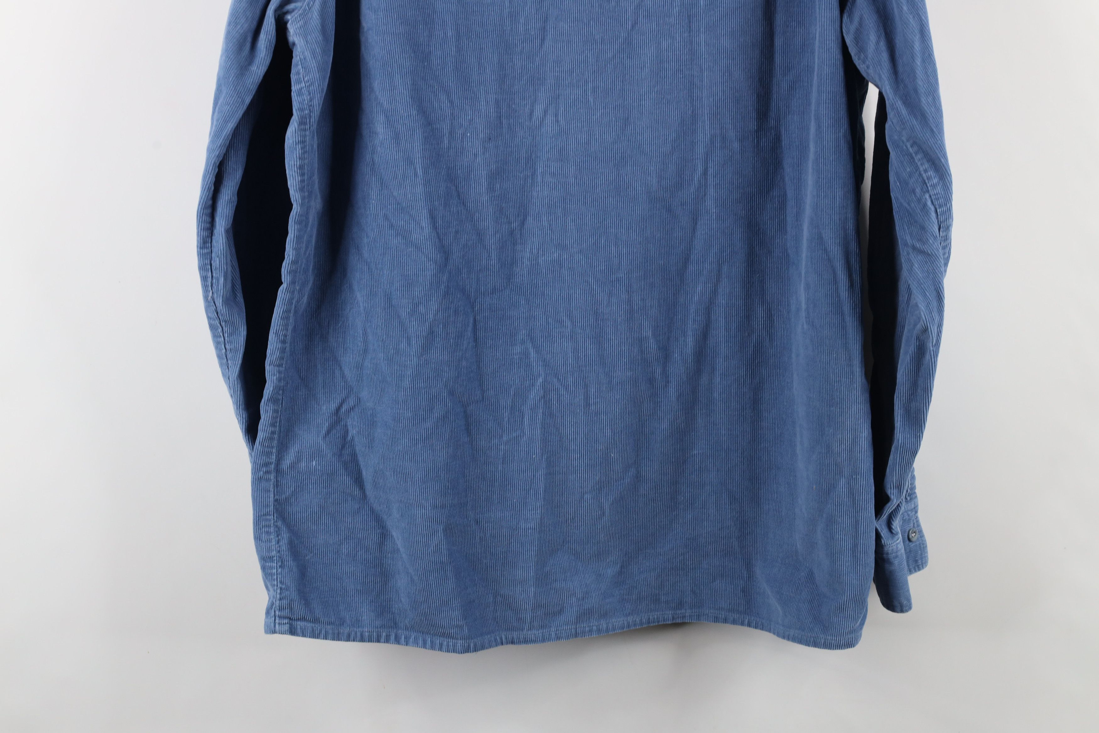 Levi's × Vintage Vintage 80s 90s Levis Military Corduroy Button Shirt Blue Size US L / EU 52-54 / 3 - 14 Thumbnail