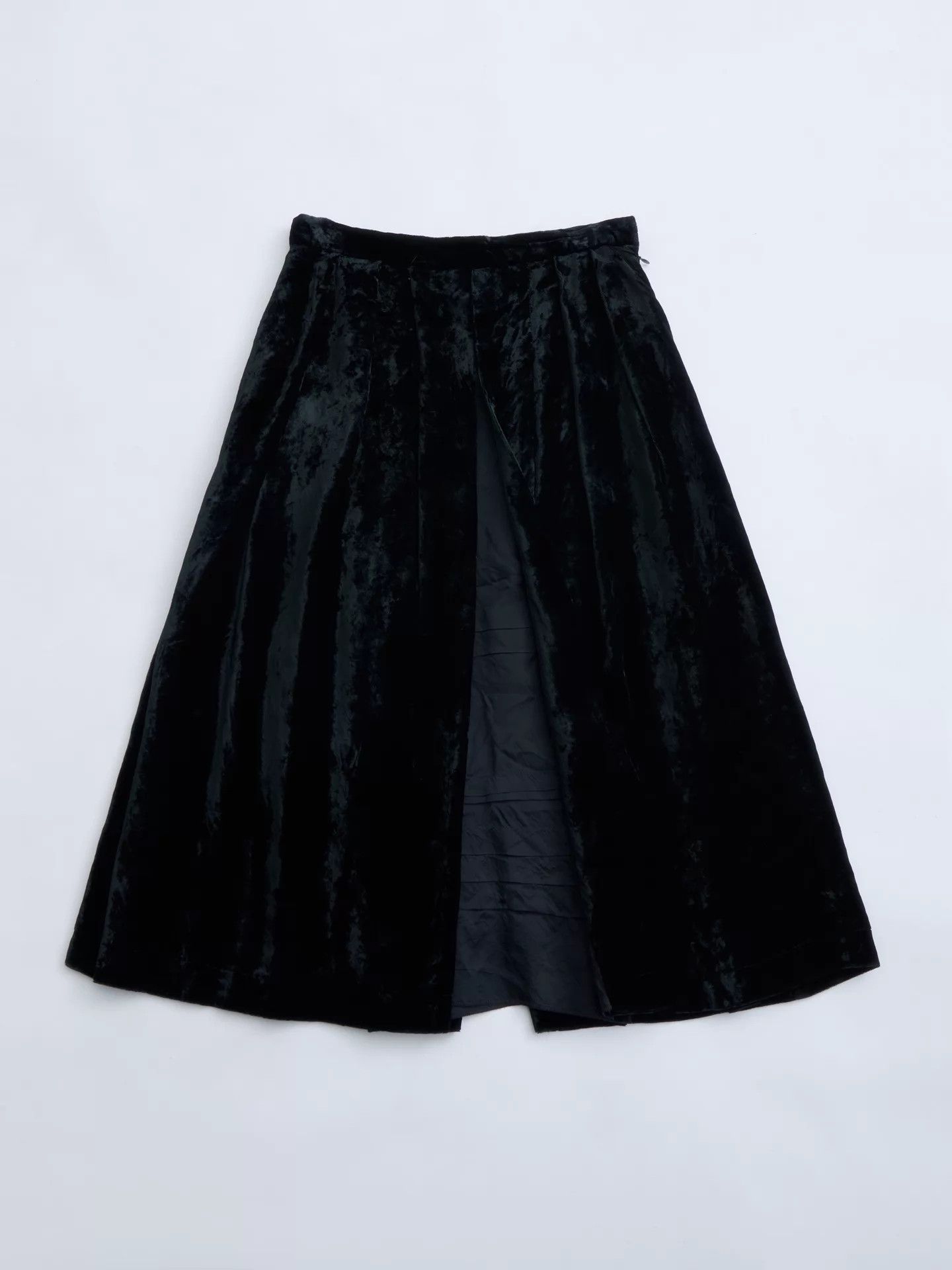 Comme des Garcons COMME des GARÇONS Double CDG Black Velvet Midi Skirt (S) Size 26" / US 2 / IT 38 - 8 Thumbnail