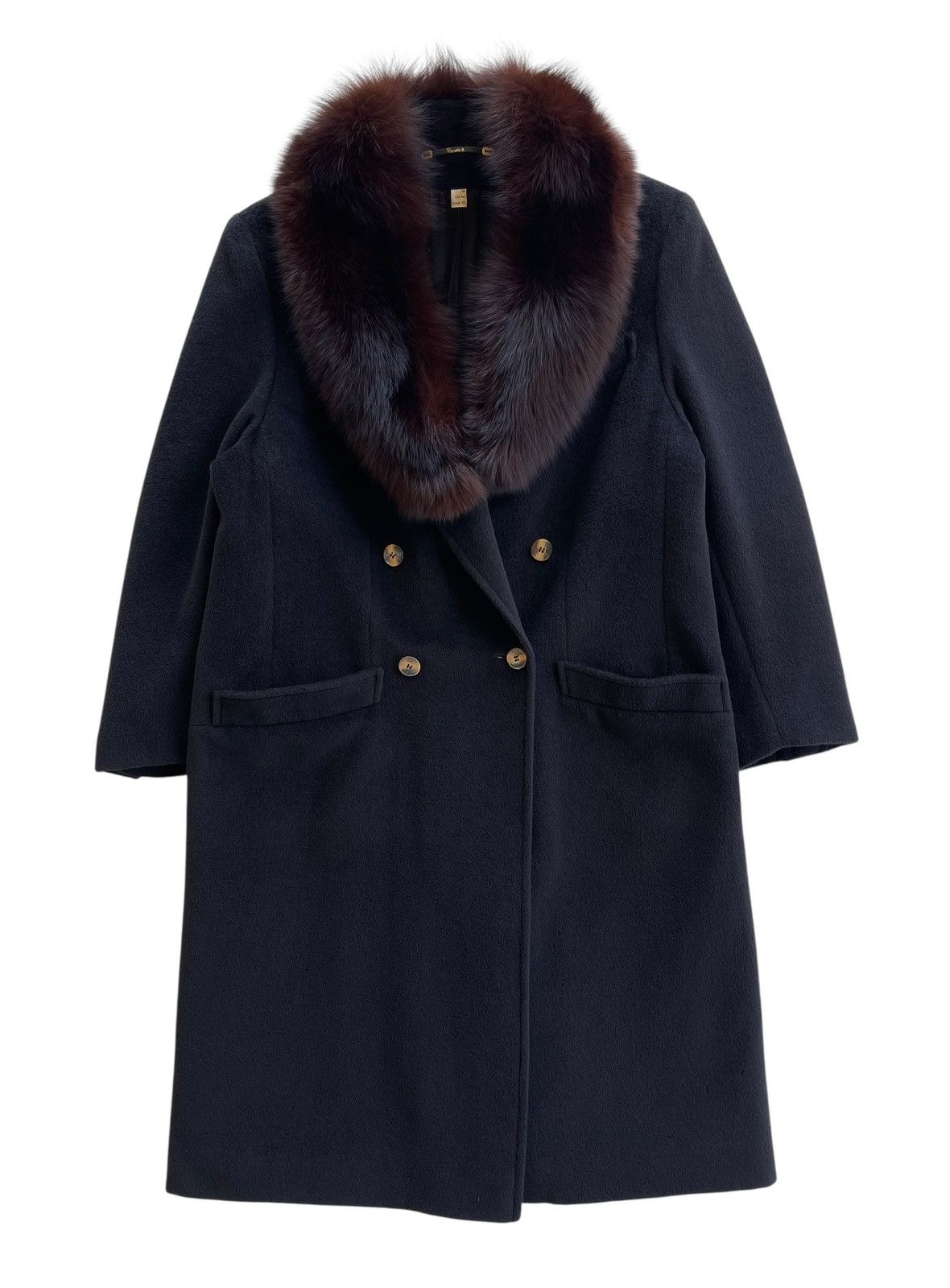 Vintage 70s Pierrette B Wool Luxury Fur Coat Size XL / US 12-14 / IT 48-50 - 1 Thumbnail
