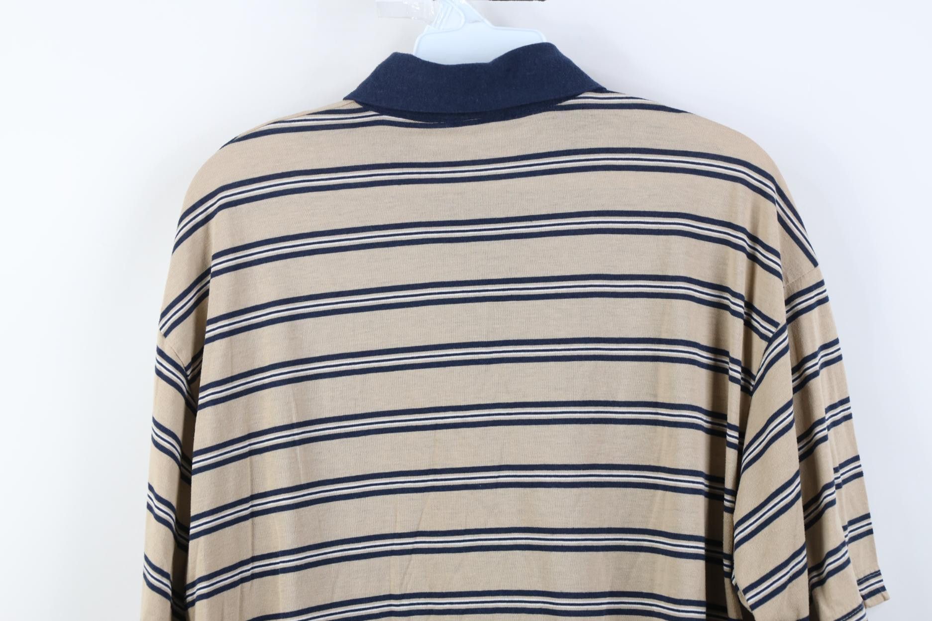 Vintage Vintage 90s Streetwear Block Knit Golf Polo Shirt Beige Size US L / EU 52-54 / 3 - 12 Thumbnail