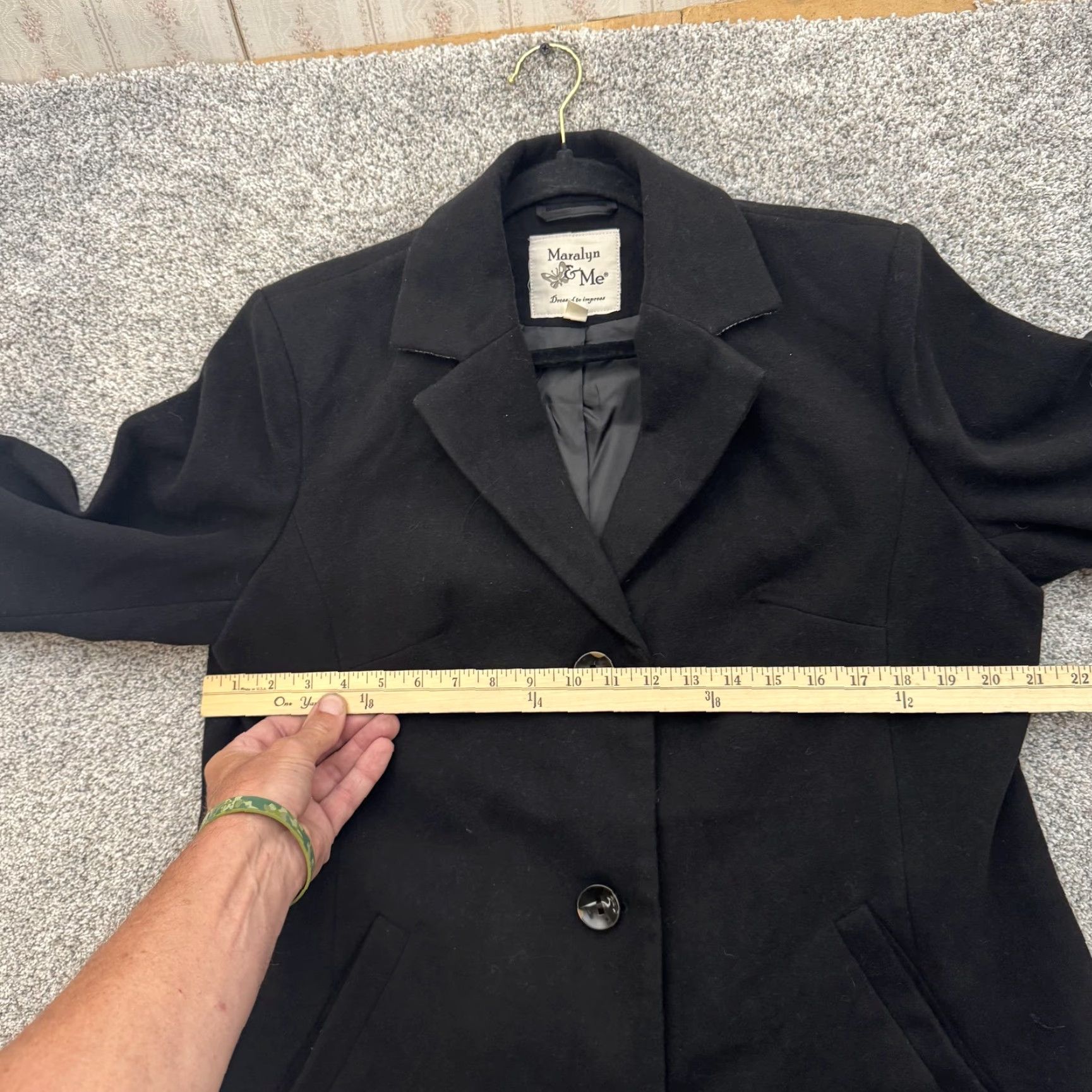 Vintage Maralyn & Me Coat XL Button Front Long Career Pockets Dark Academia Old Money Size XL / US 12-14 / IT 48-50 - 2 Thumbnail