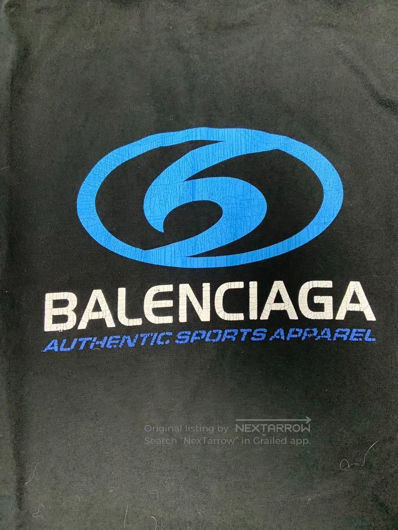 Balenciaga Balenciaga Blue Logo Printed Pattern Round Neck Short Slee Size US XXS / EU 40 - 3 Thumbnail