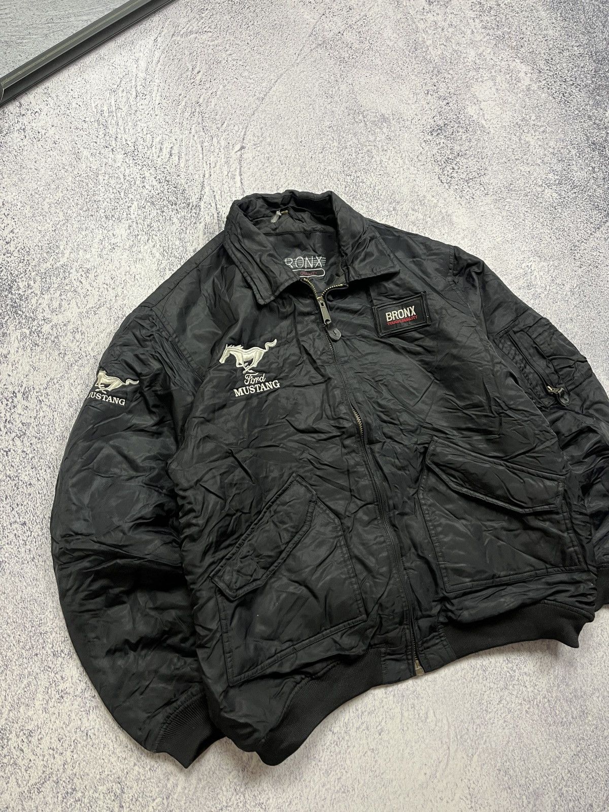 Vintage Vintage Ford Mustang Bomber Jacket Flyers Boxy 90’s Rare Size US L / EU 52-54 / 3 - 4 Thumbnail