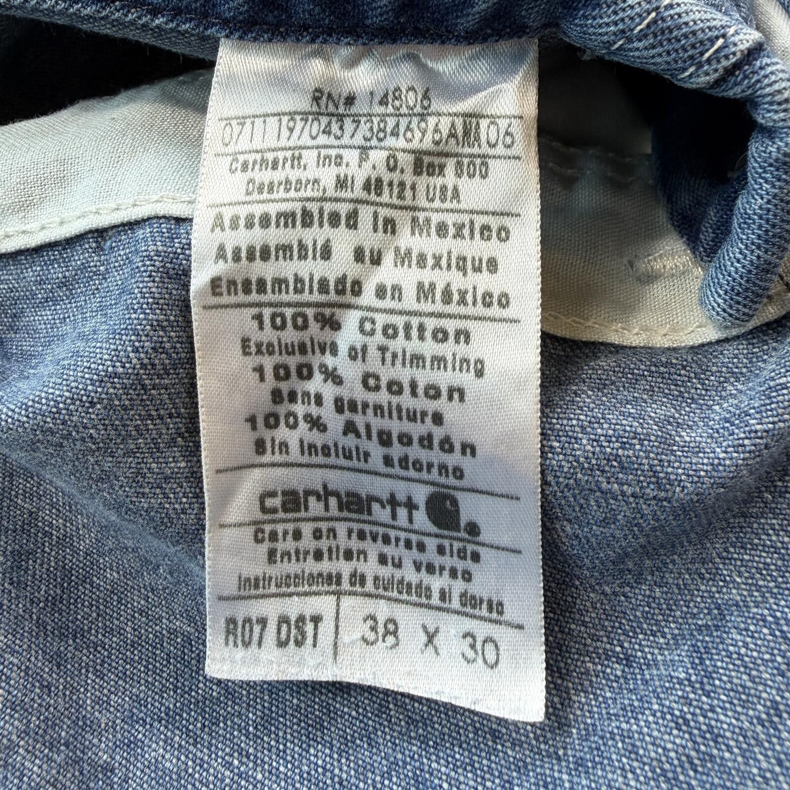 Carhartt Vintage Y2K Carhartt Denim Overalls Wide Leg Carpenter 38x30 Size US 38 / EU 54 - 4 Thumbnail