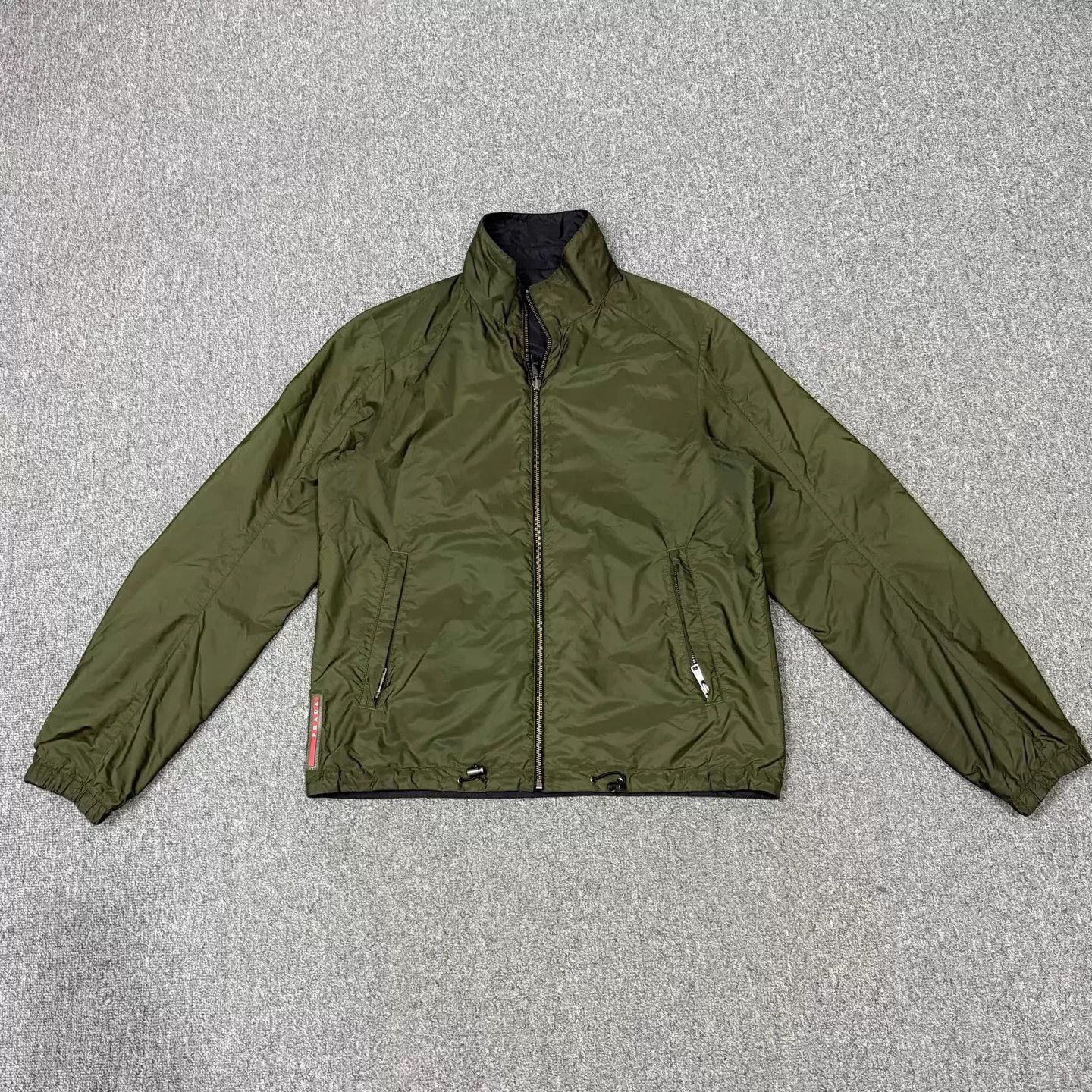 Prada Prada Black Green Logo Hem Double-Sided Cotton Jacket 50 Size US M / EU 48-50 / 2 - 2 Thumbnail