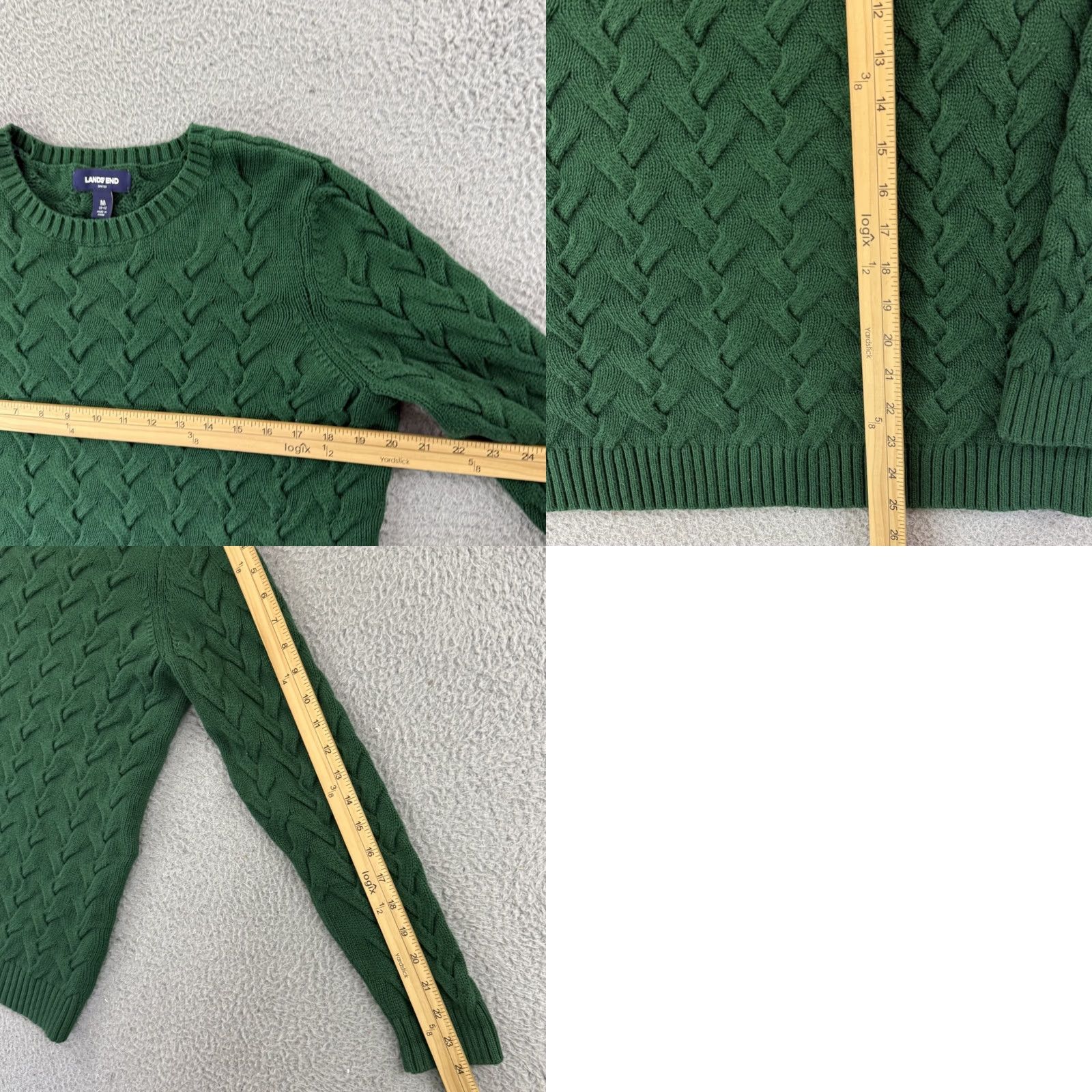 Lands' End Lands' End Drifter Sweater Woman's Medium Green Long Sleeve Cable Knit Preppy Pullover Blacklisted? (No) Size M / US 6-8 / IT 42-44 - 8 Thumbnail