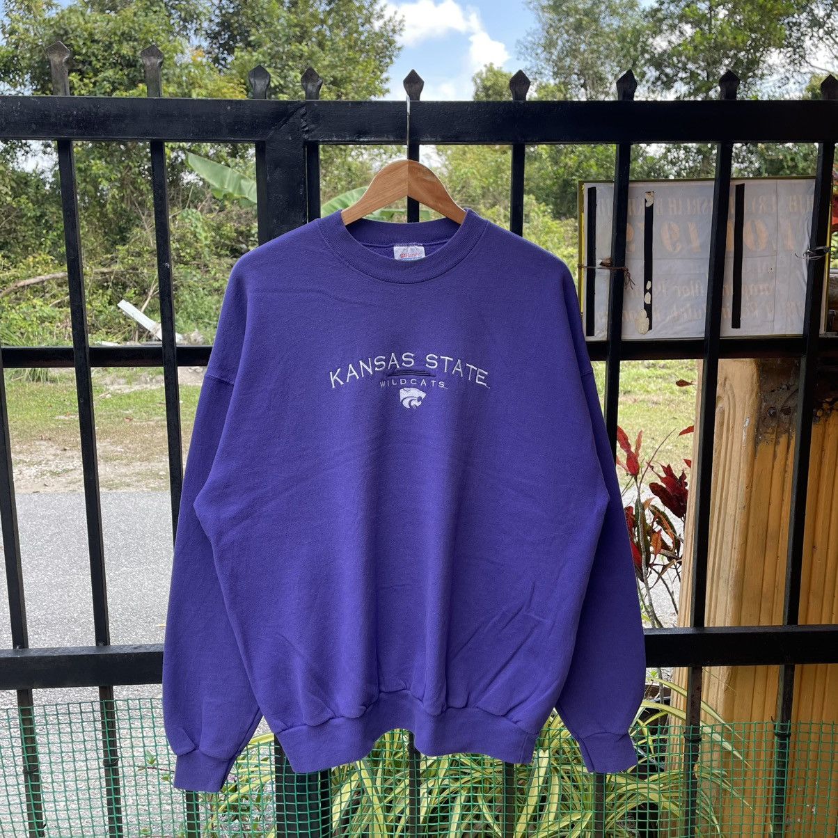 Vintage 🔥Vintage 90s Kansas State Wildcat Center Logo Sweatshirts Size US L / EU 52-54 / 3 - 1 Thumbnail