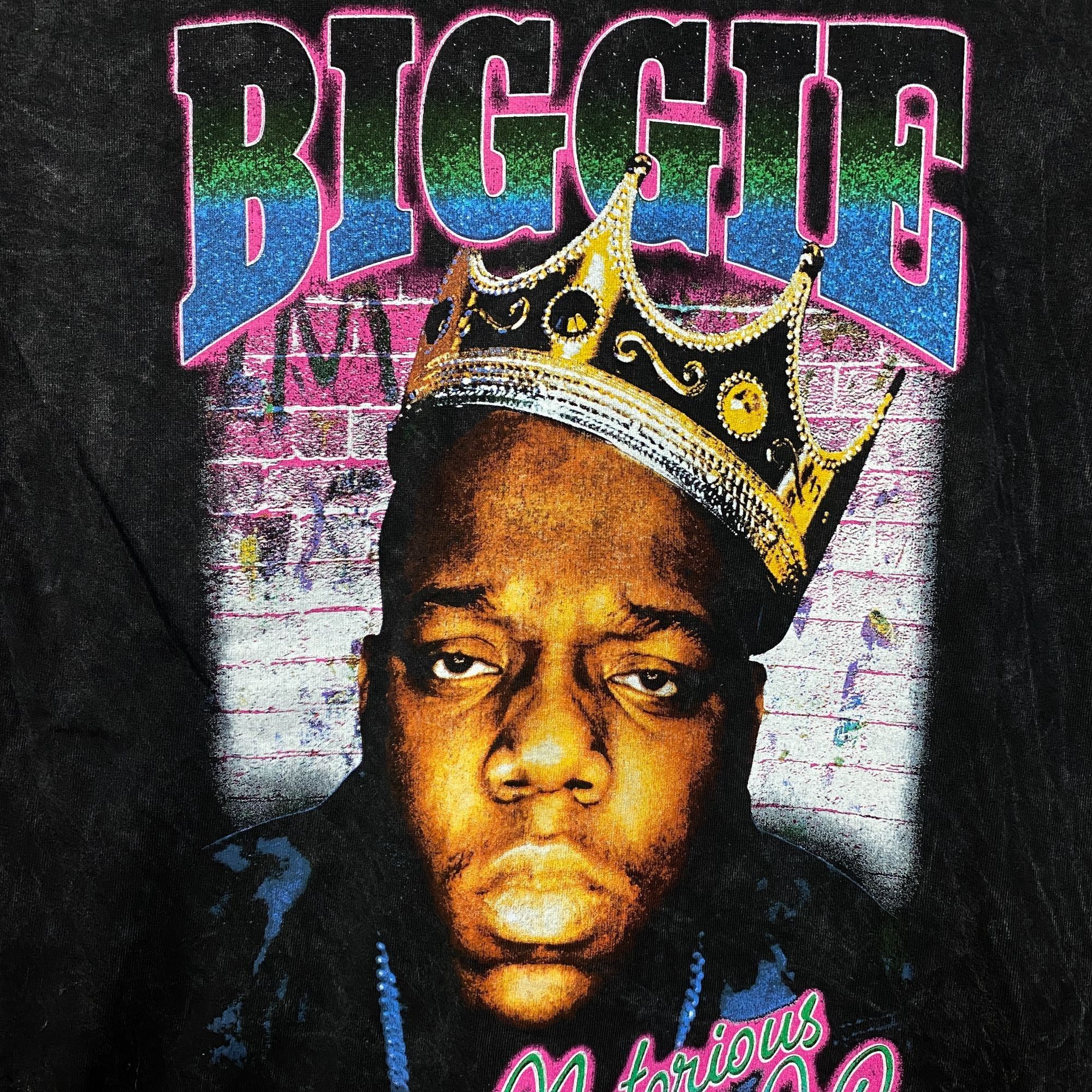 Rap Tees Biggie Smalls Crown King of New York Graphic Mineral Wash T- Size US M / EU 48-50 / 2 - 2 Thumbnail